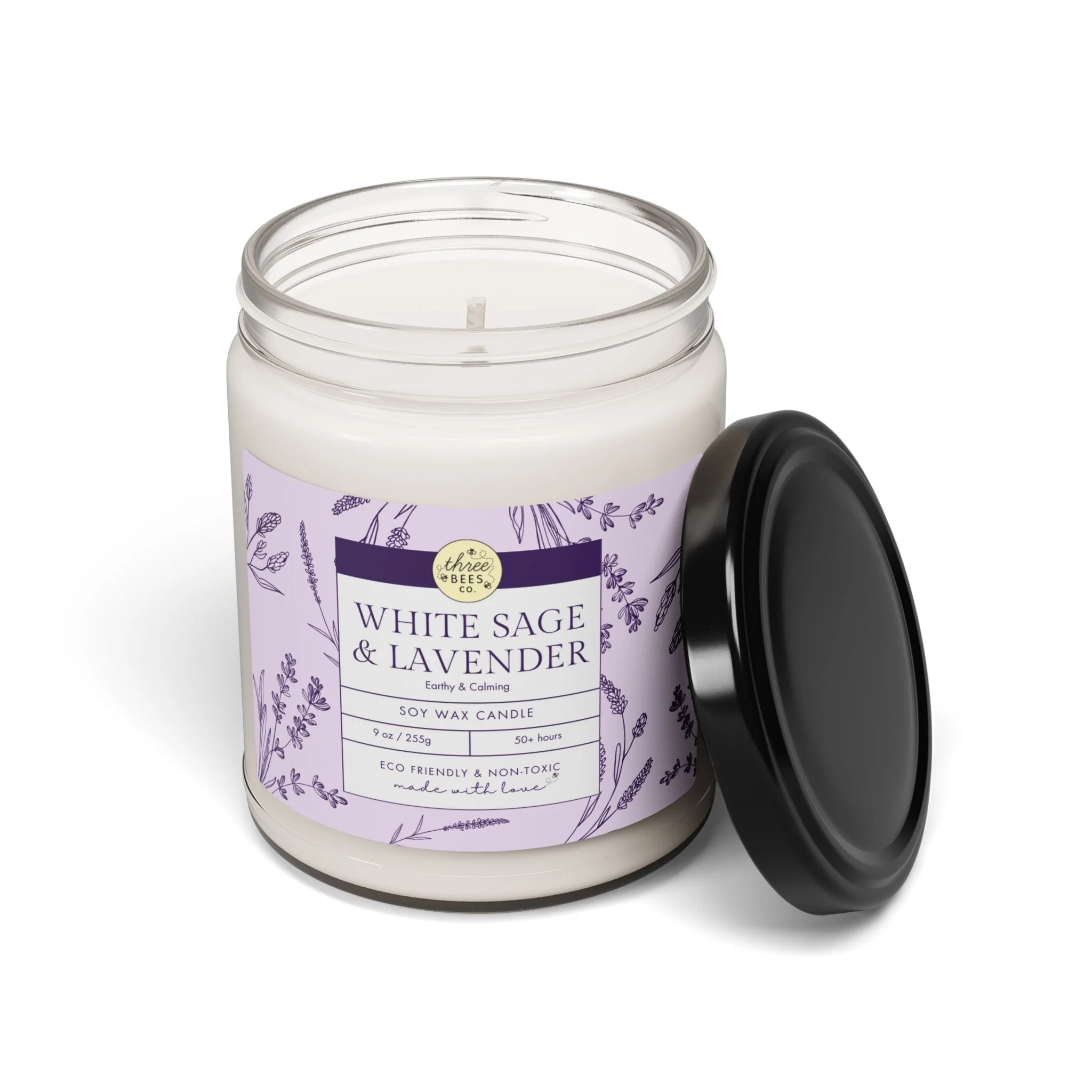 Three Bees Scented Soy Candle - 9oz - Image 6