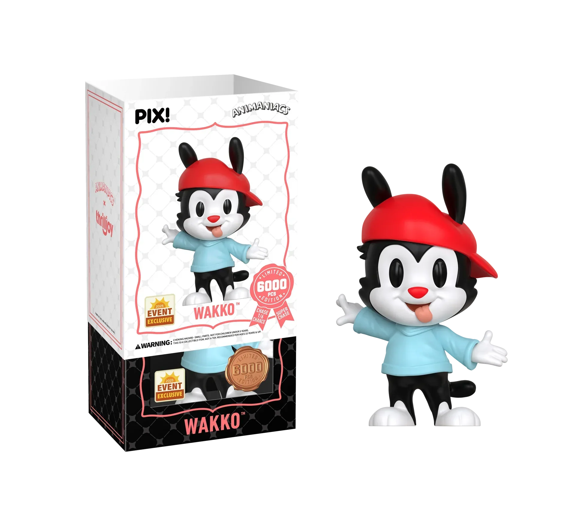 [Thrilljoy] [EXCLUSIVE] Animaniacs - Wakko LE6000 PIX Vinyl Figure (1 in 6 Chance at Chase) - Image 2