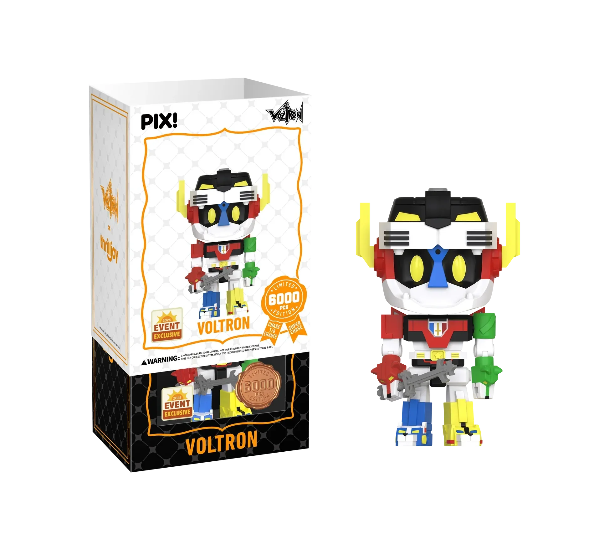 [Thrilljoy] [EXCLUSIVE] Voltron Defender of the Universe - Voltron LE6000 PIX Vinyl Figure (1 in 6 Chance at Chase) - Image 2
