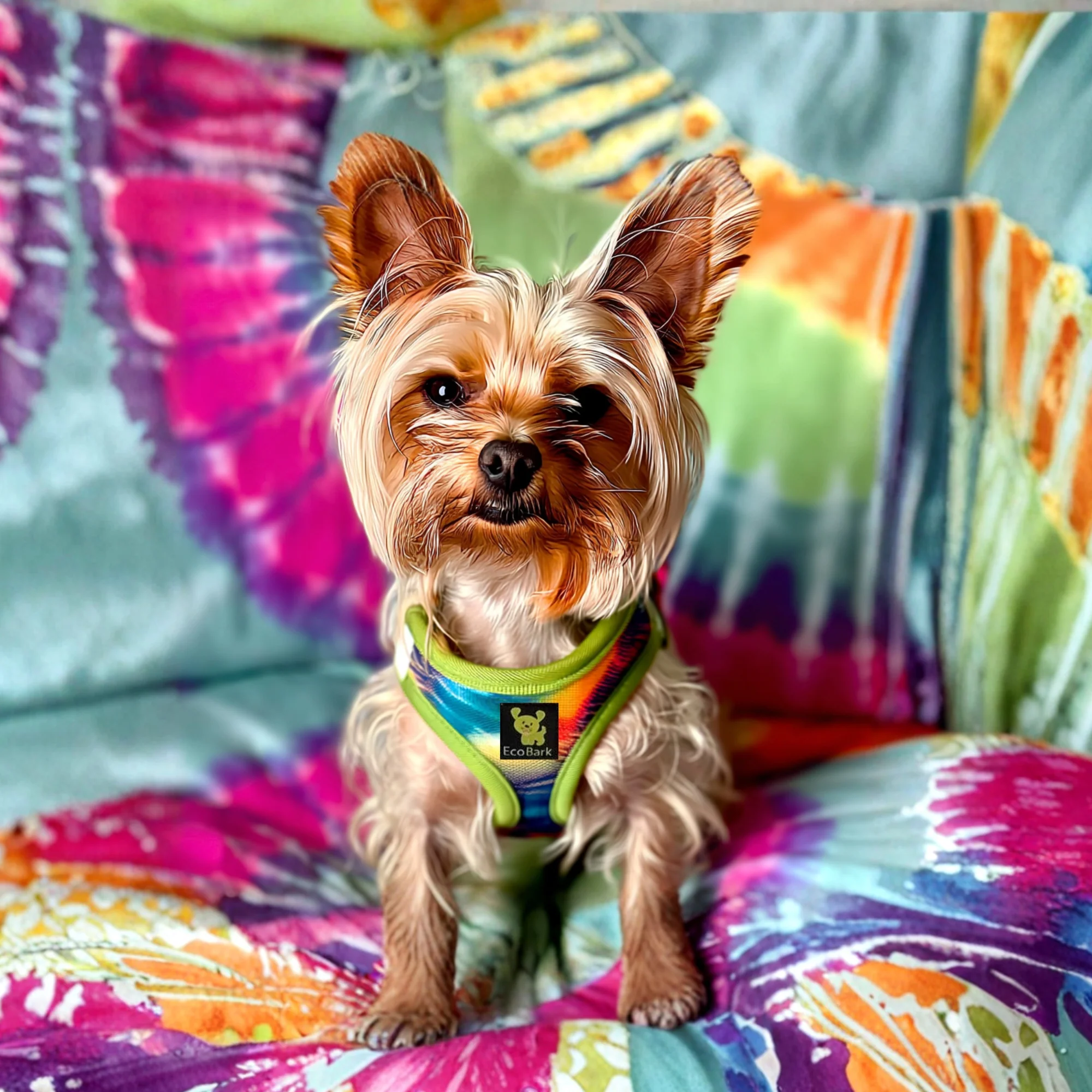 Tie Dye Dog Harness for Small Dogs- Reflective Step In Dog Halter Harness Vest with Luxury Soft Mesh for Puppies to Small Dogs - Image 2