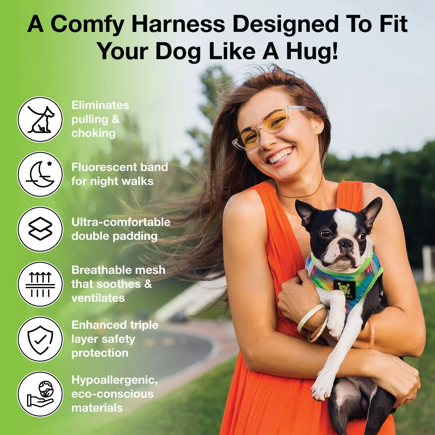 Tie Dye Dog Harness for Small Dogs- Reflective Step In Dog Halter Harness Vest with Luxury Soft Mesh for Puppies to Small Dogs - Image 5
