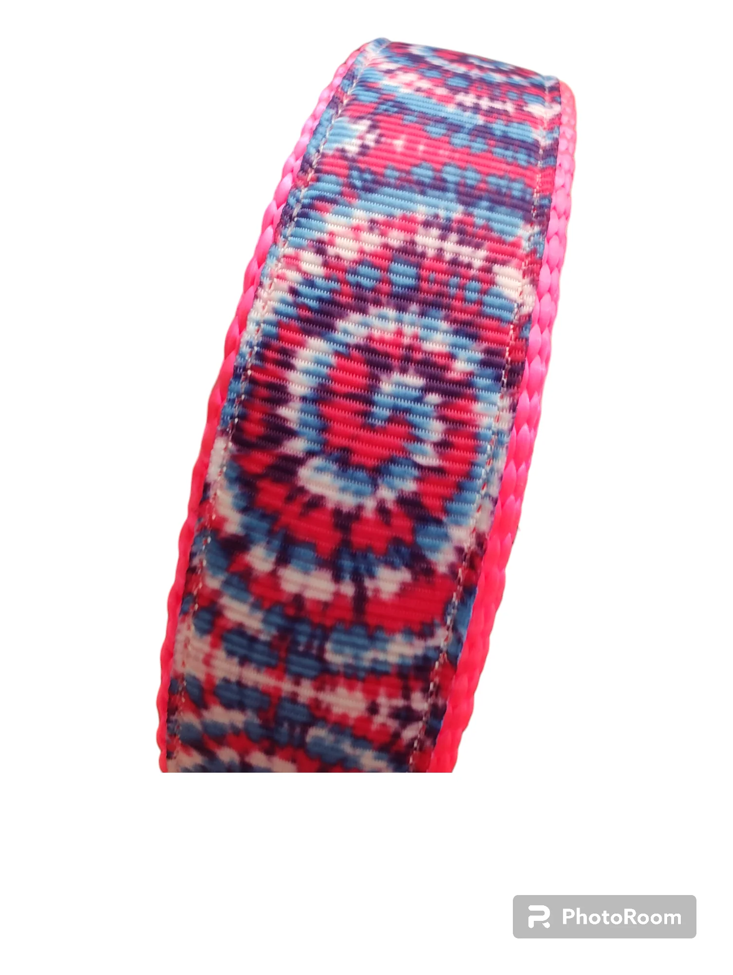 Tie Dye Hot Pink Nylon Dog Collar MD, LG, XL, Leash - Image 4
