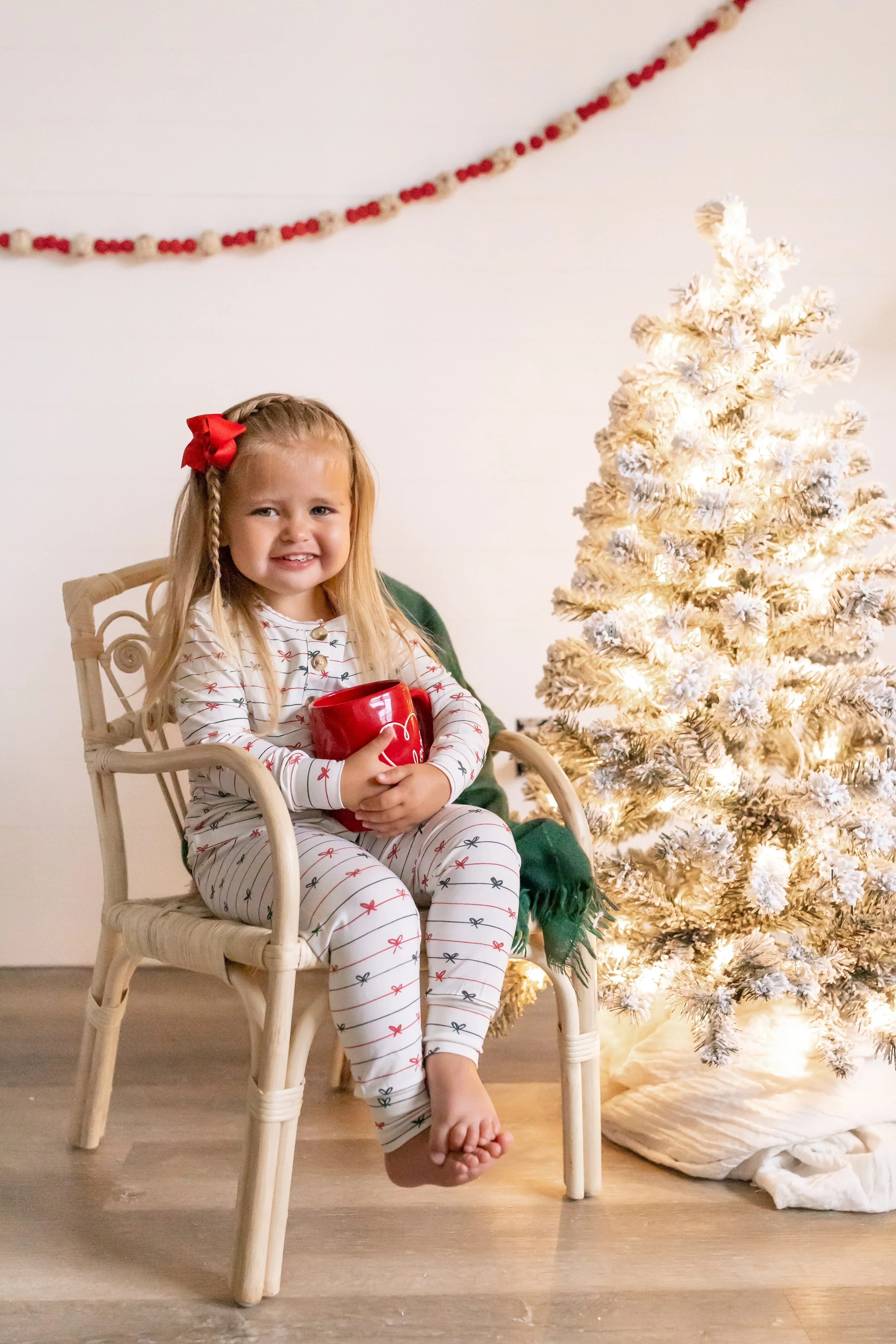 Tied with a Bow Christmas 2pc Henley Bamboo Pajamas - Image 11
