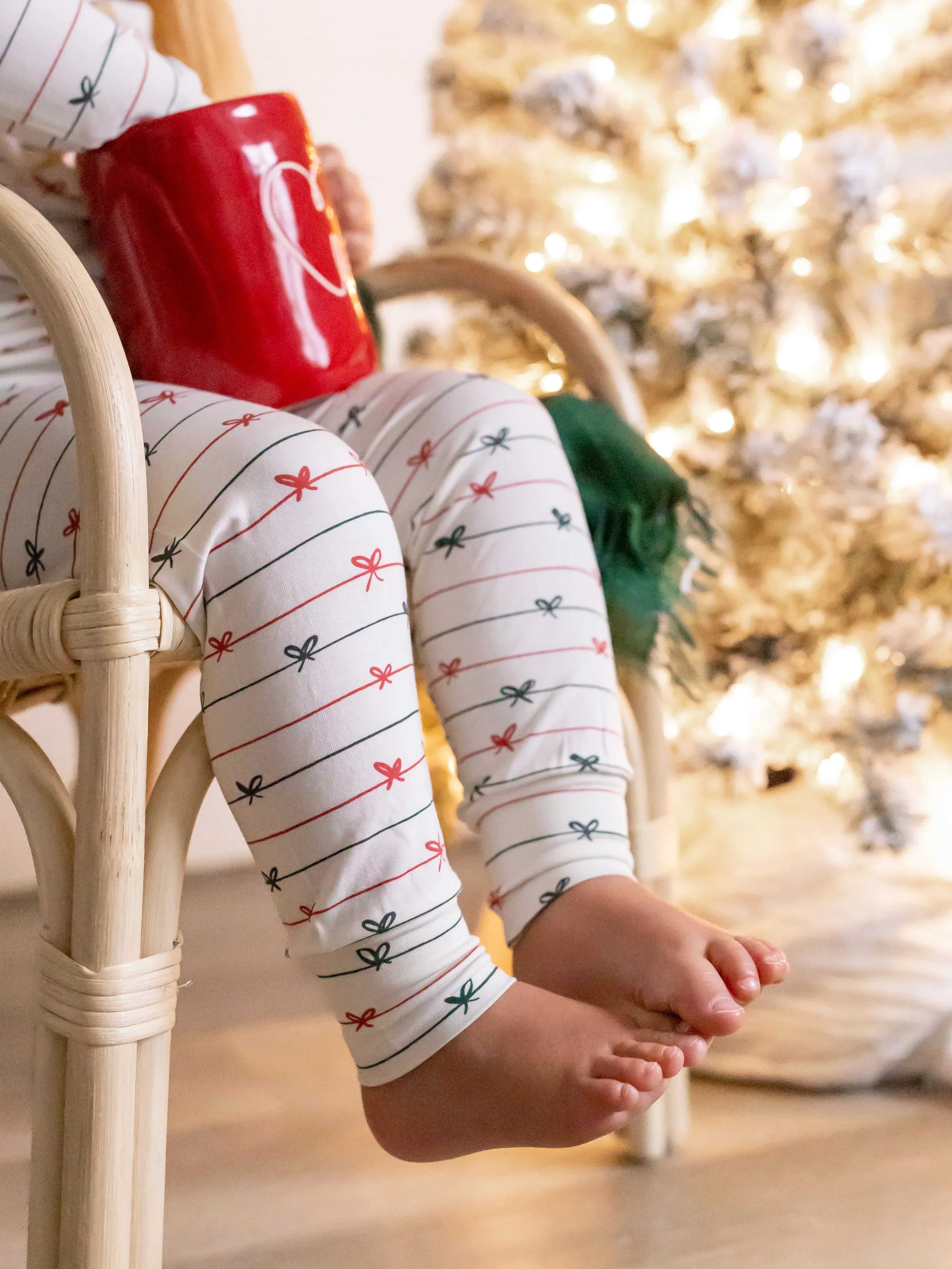 Tied with a Bow Christmas 2pc Henley Bamboo Pajamas - Image 2
