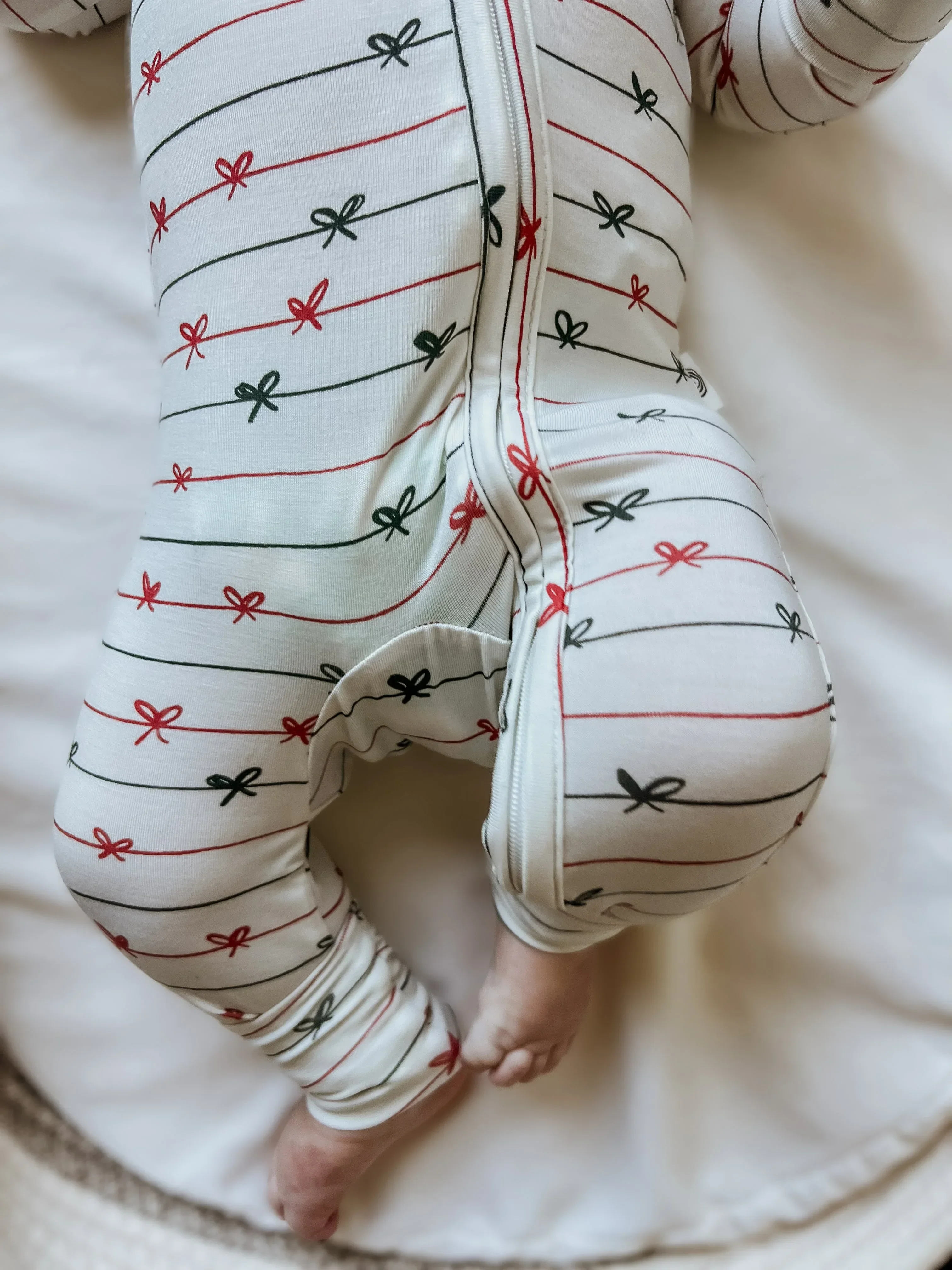 Tied with a Bow Christmas Bamboo Zippy Pajamas - Image 2