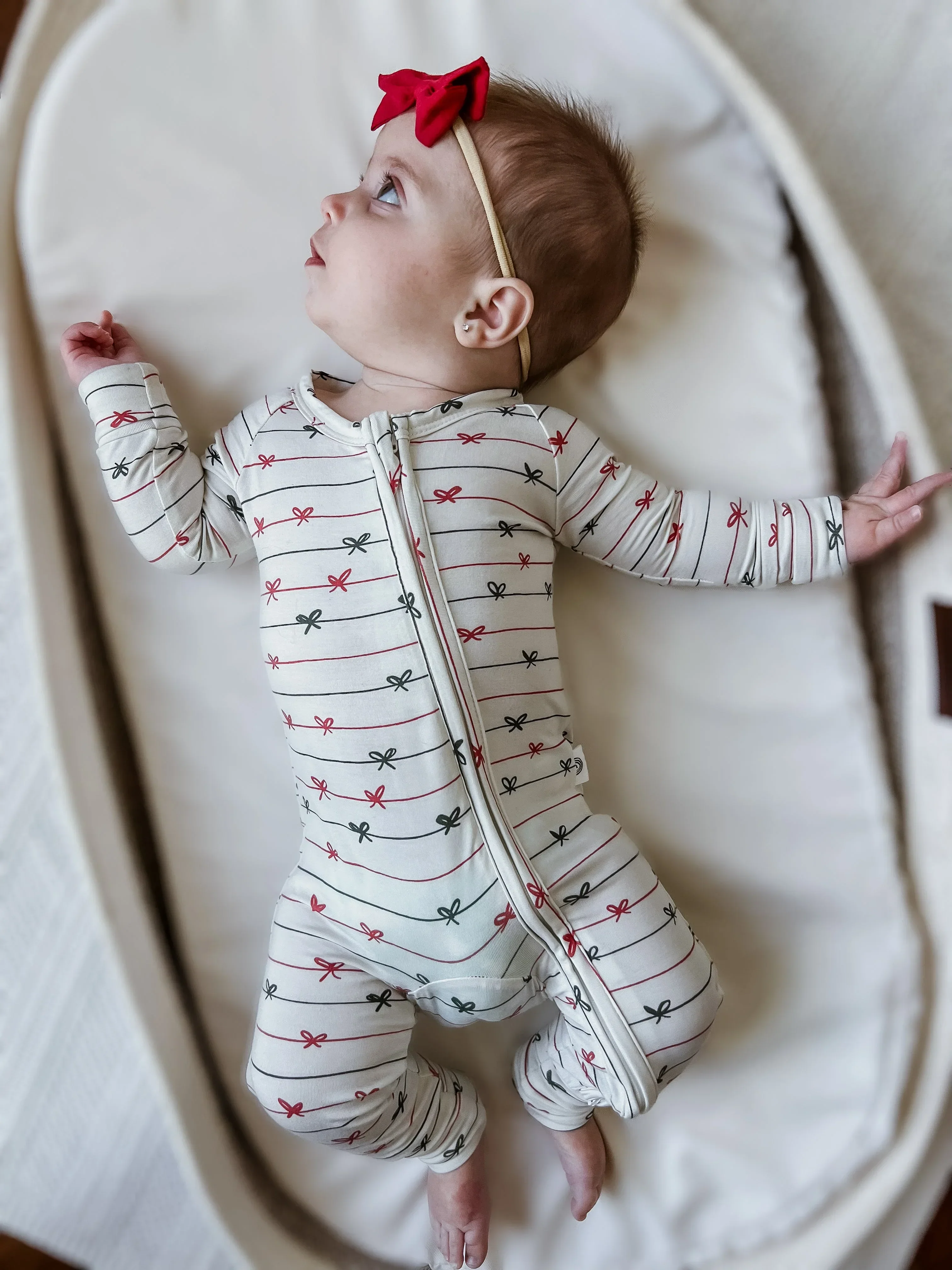Tied with a Bow Christmas Bamboo Zippy Pajamas - Image 4