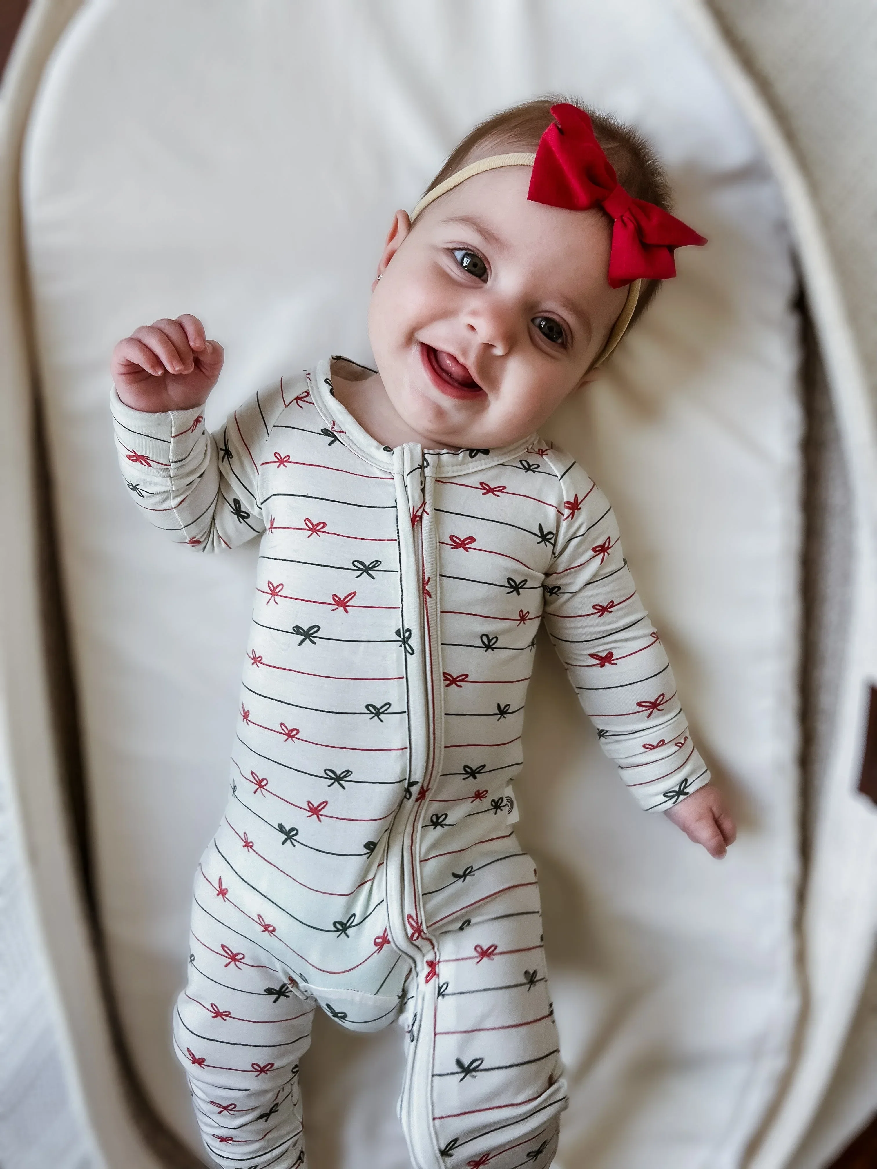 Tied with a Bow Christmas Bamboo Zippy Pajamas - Image 5