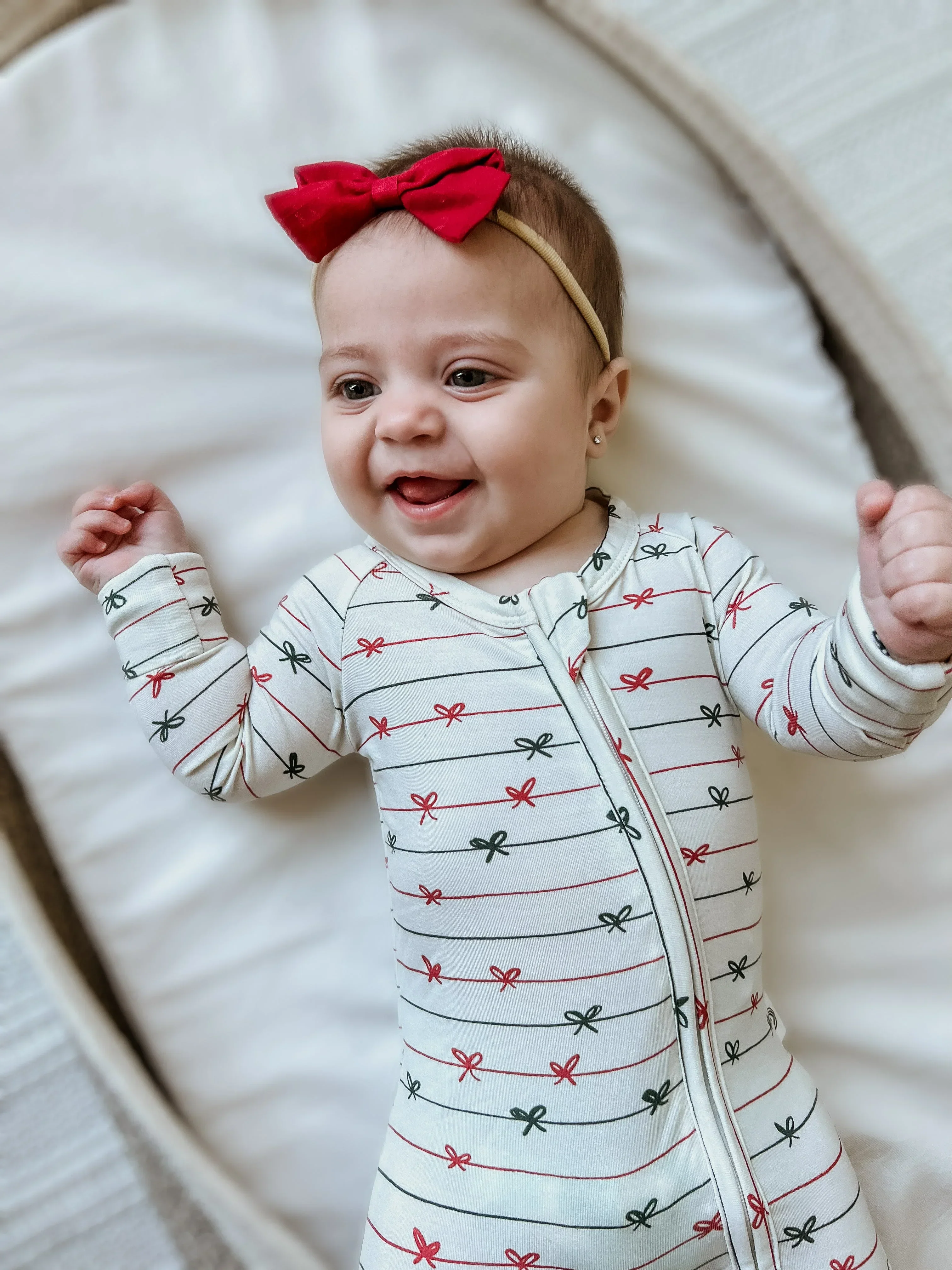 Tied with a Bow Christmas Bamboo Zippy Pajamas - Image 6
