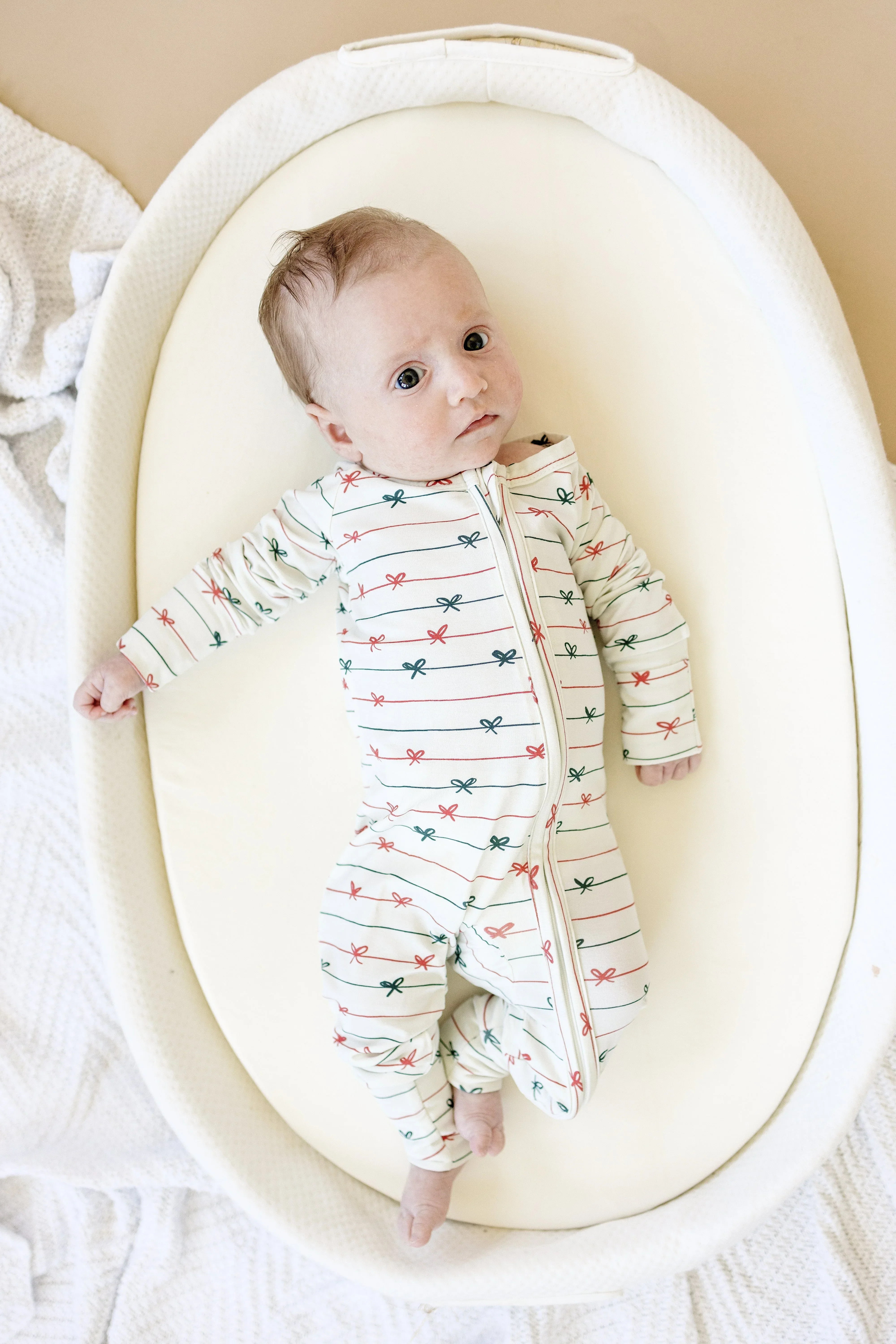 Tied with a Bow Christmas Bamboo Zippy Pajamas - Image 8