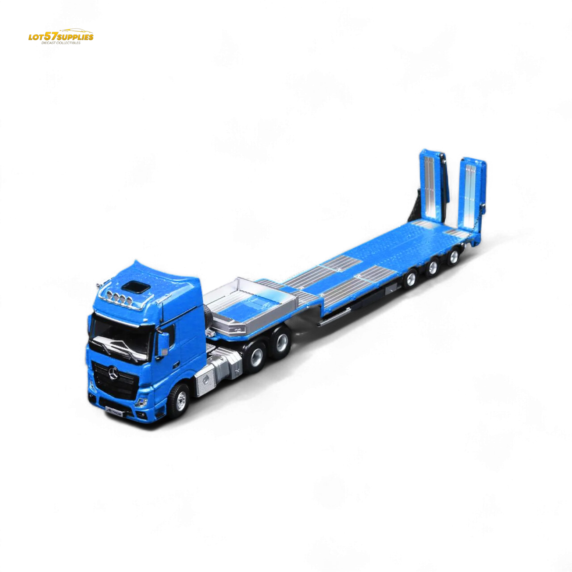 TimeMicro & Perka BENZ FLATBED TRANSPORT VEHICLE - Blue 1:64 - Image 3