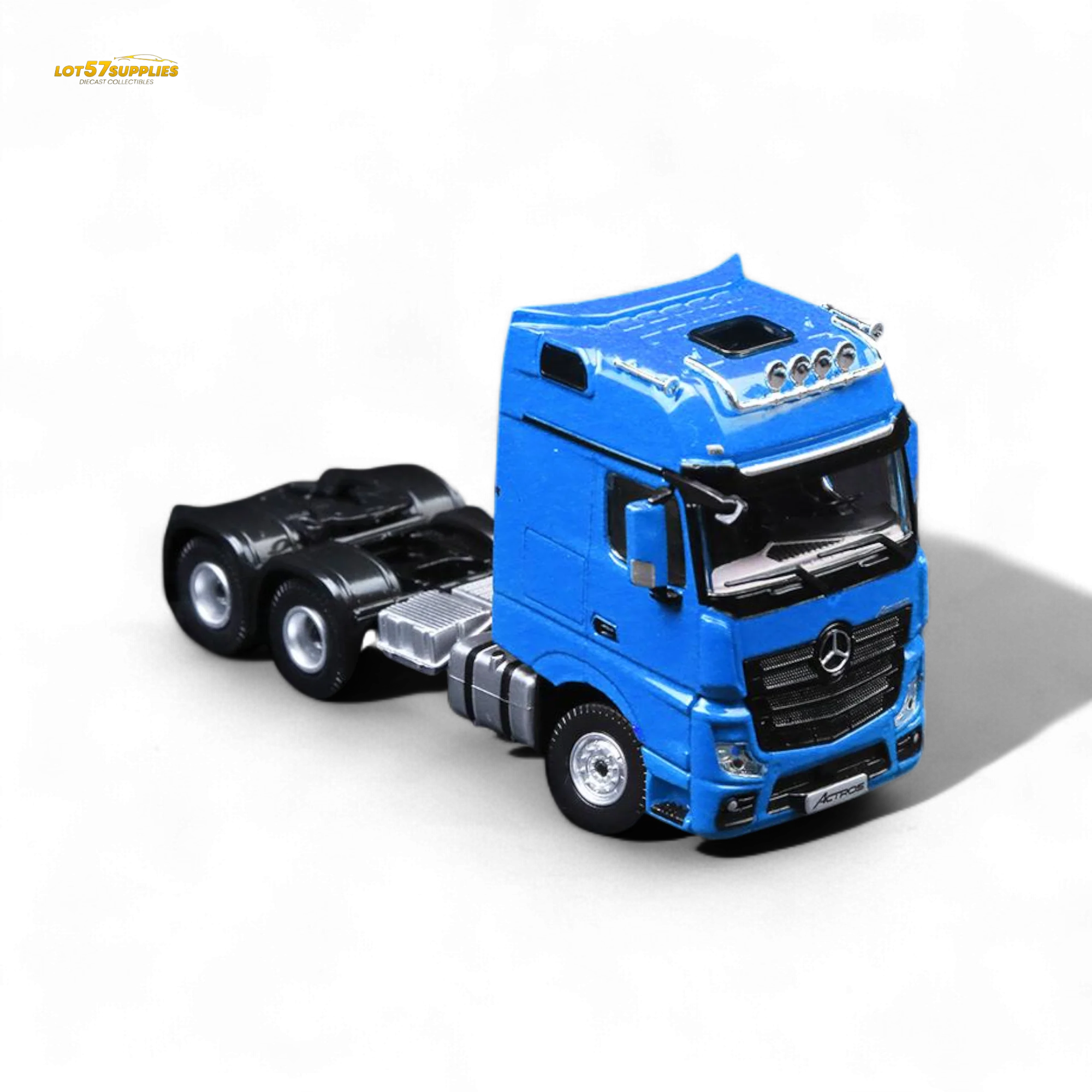 TimeMicro & Perka BENZ FLATBED TRANSPORT VEHICLE - Blue 1:64 - Image 5