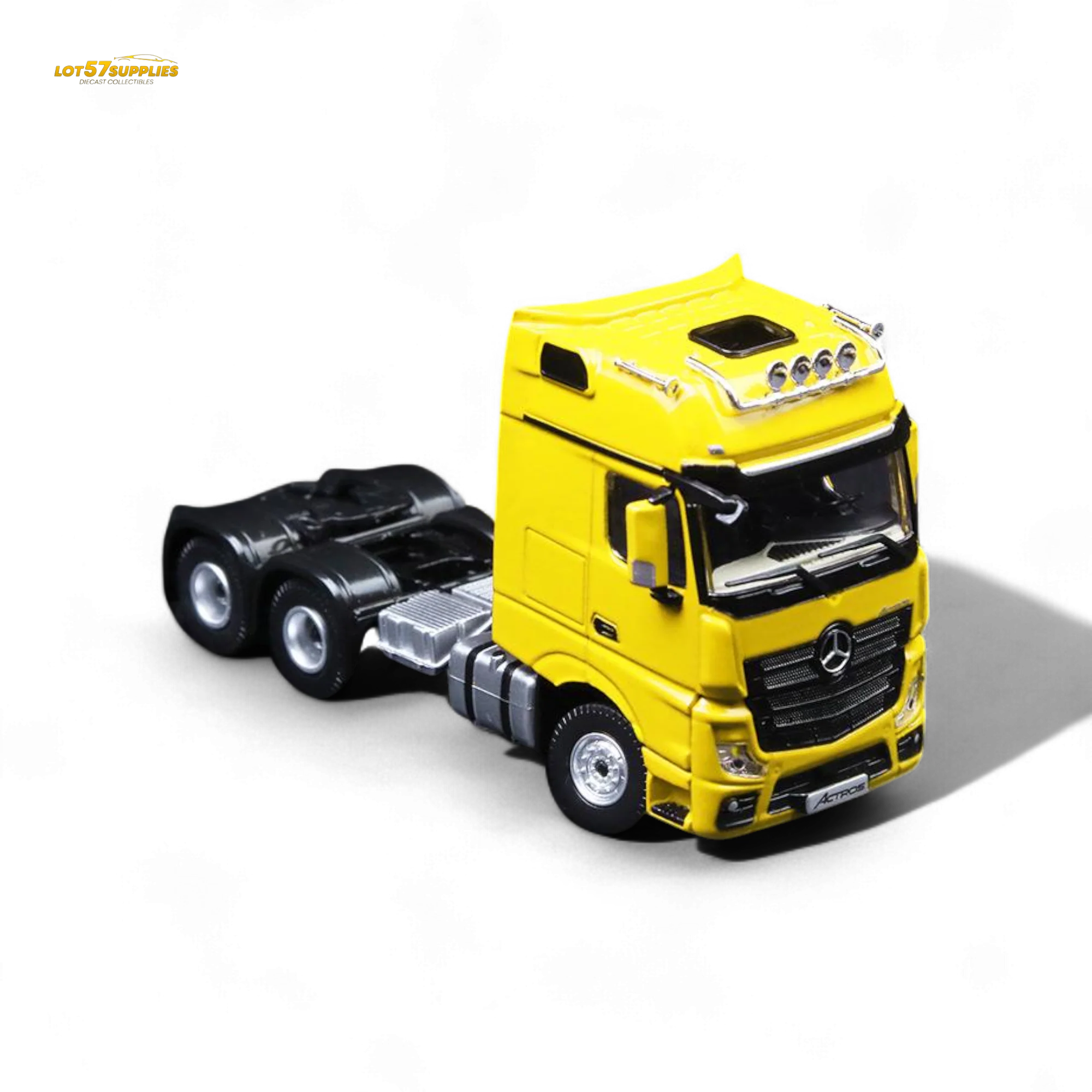 TimeMicro & Perka BENZ FLATBED TRANSPORT VEHICLE Yellow 1:64 - Image 5