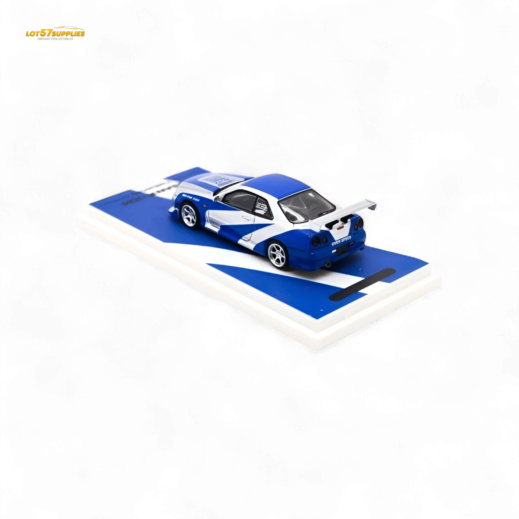TimeMicro Skyline GT-R R34 Blue Silver 1:64 - Image 3