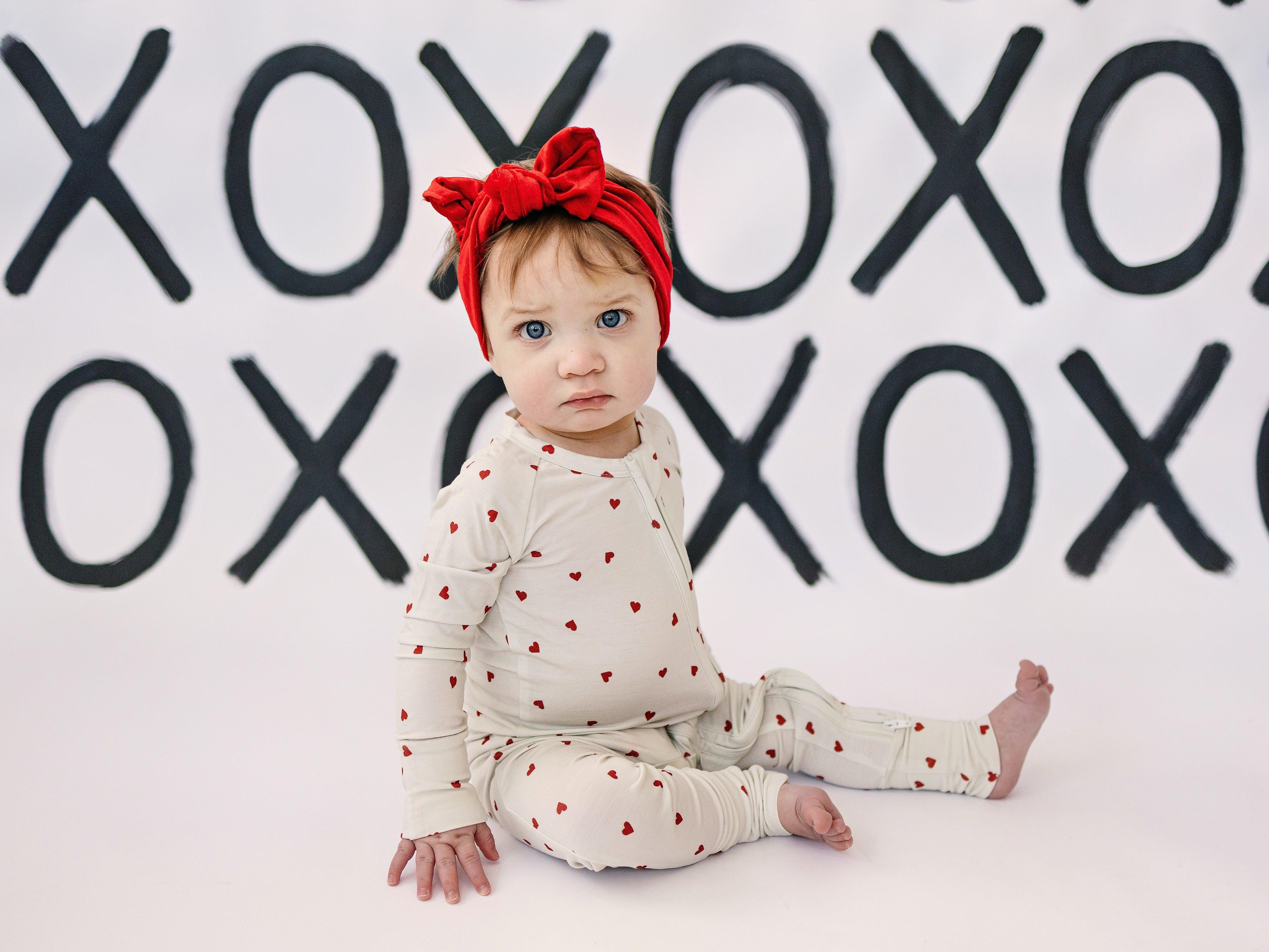 Tiny Hearts Bamboo Zippy Pajamas - Image 3