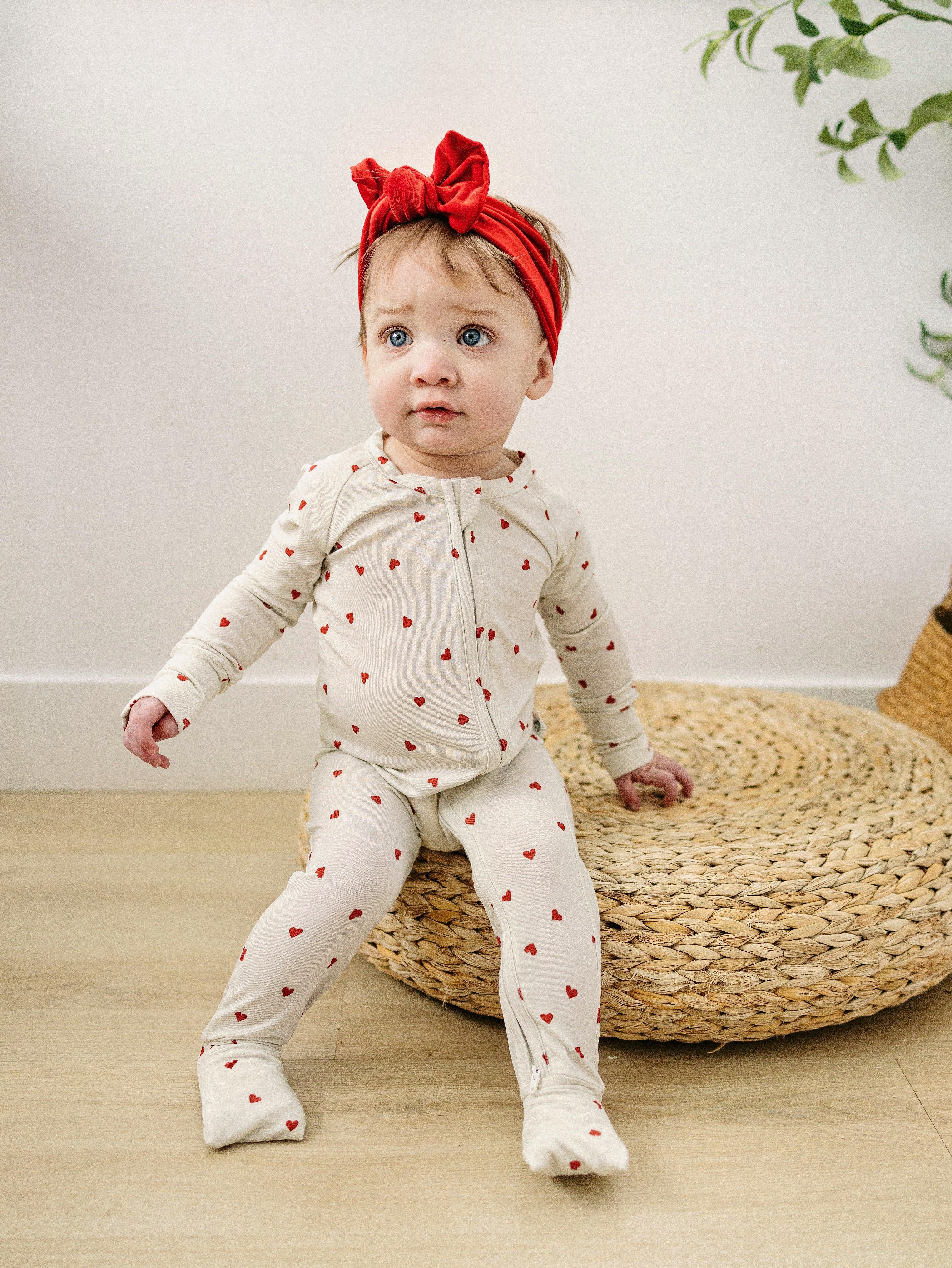 Tiny Hearts Bamboo Zippy Pajamas - Image 8