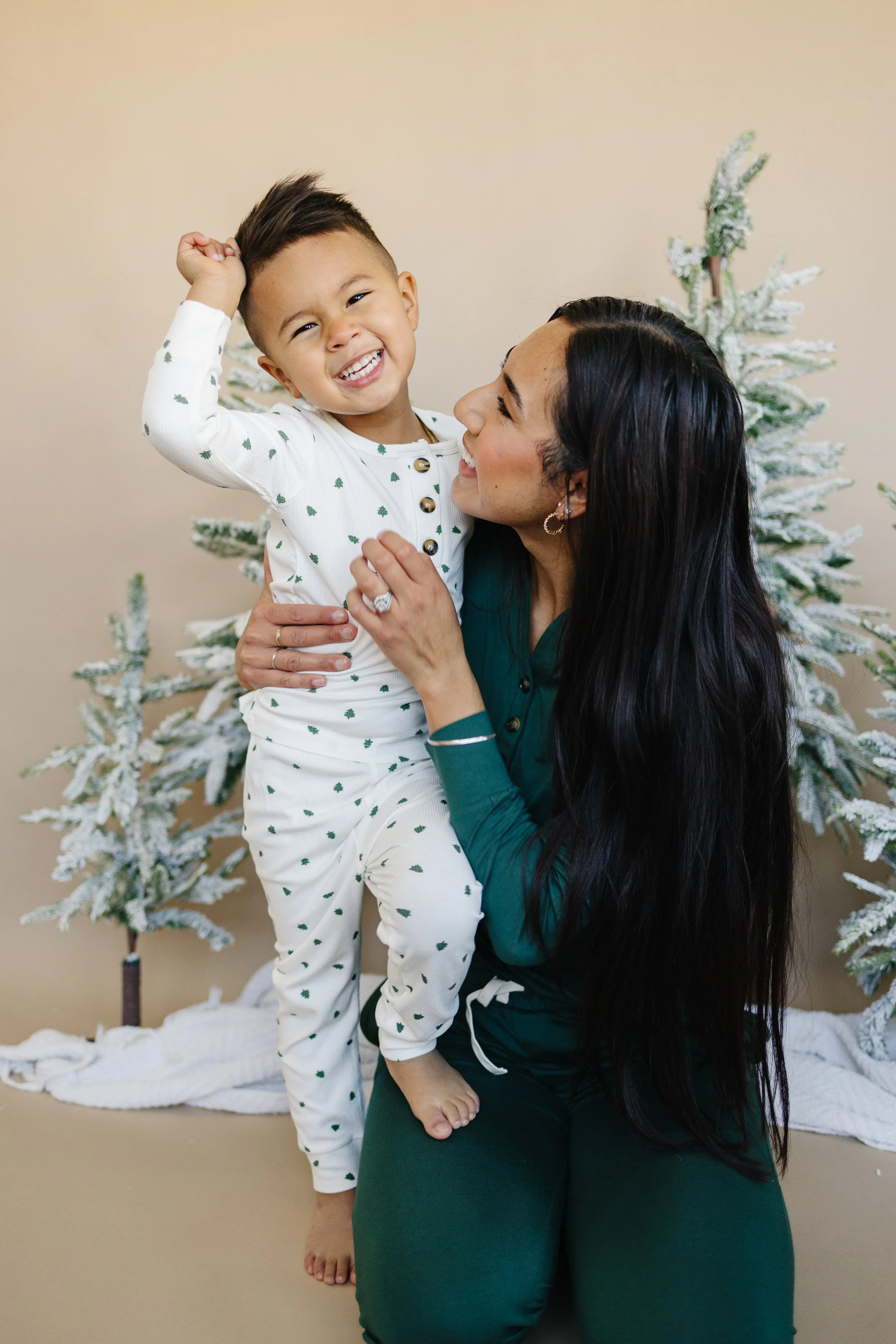 Tiny Trees Ribbed Bamboo 2pc Henley Pajamas - Image 14