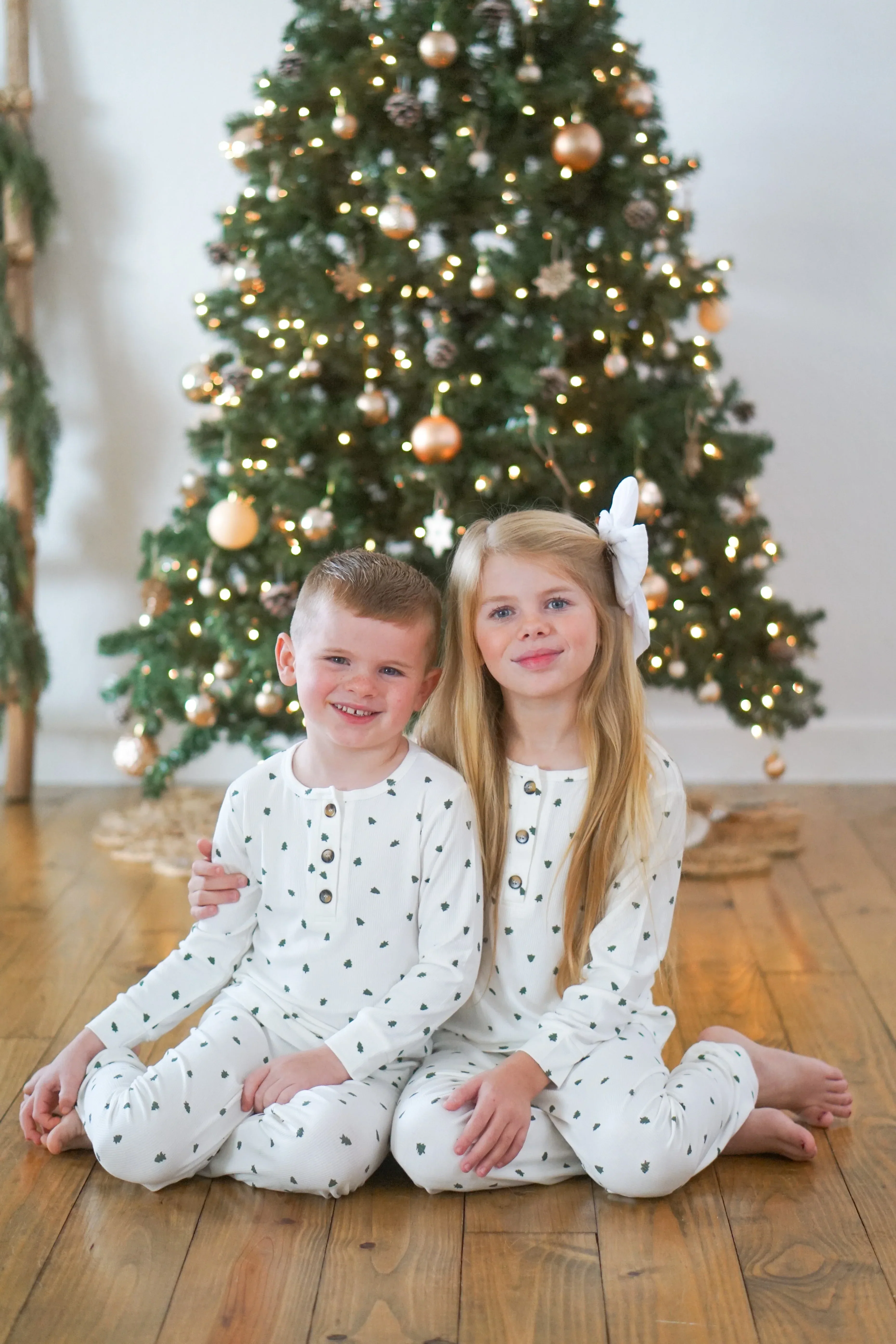 Tiny Trees Ribbed Bamboo 2pc Henley Pajamas - Image 17