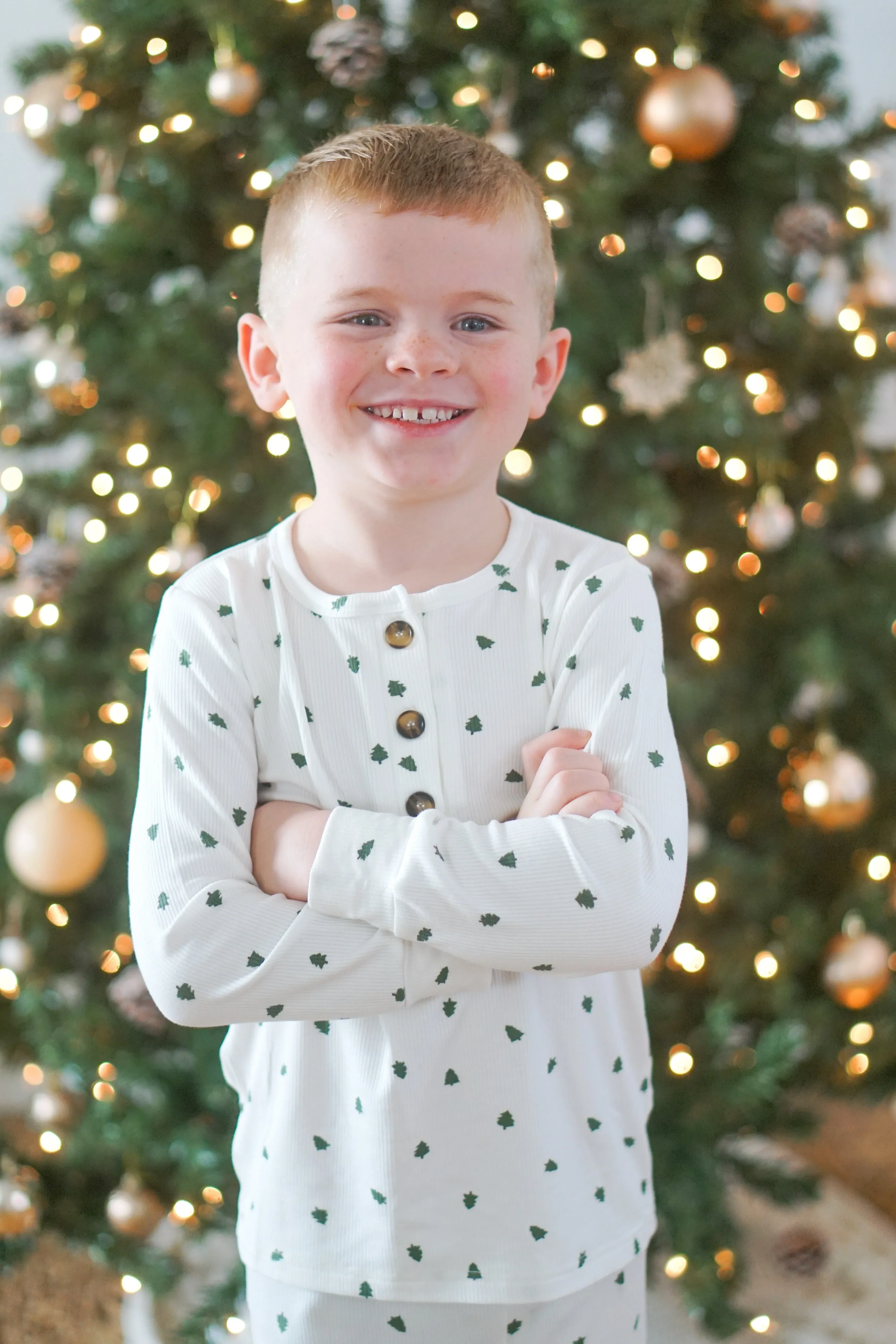 Tiny Trees Ribbed Bamboo 2pc Henley Pajamas - Image 18