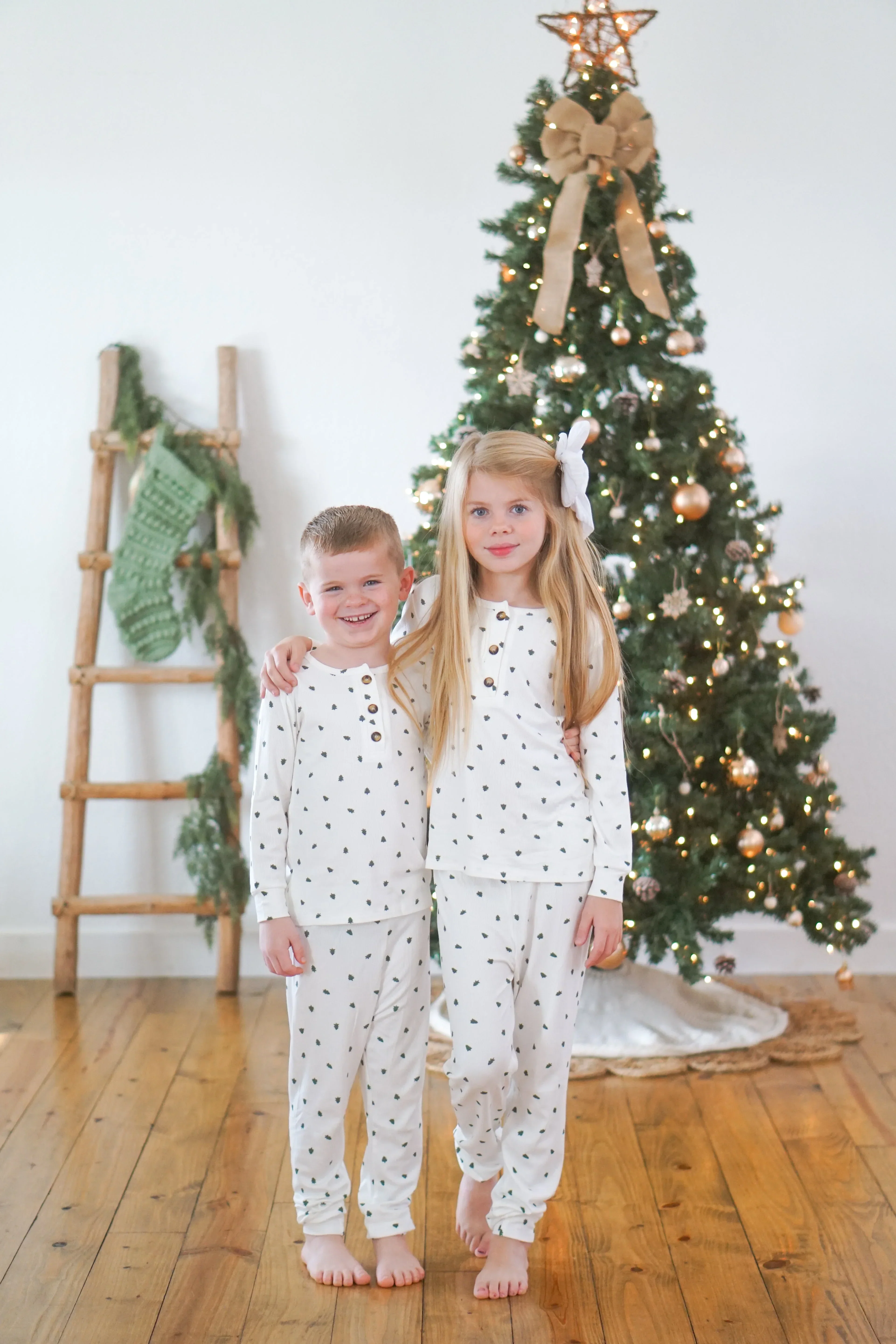 Tiny Trees Ribbed Bamboo 2pc Henley Pajamas - Image 20