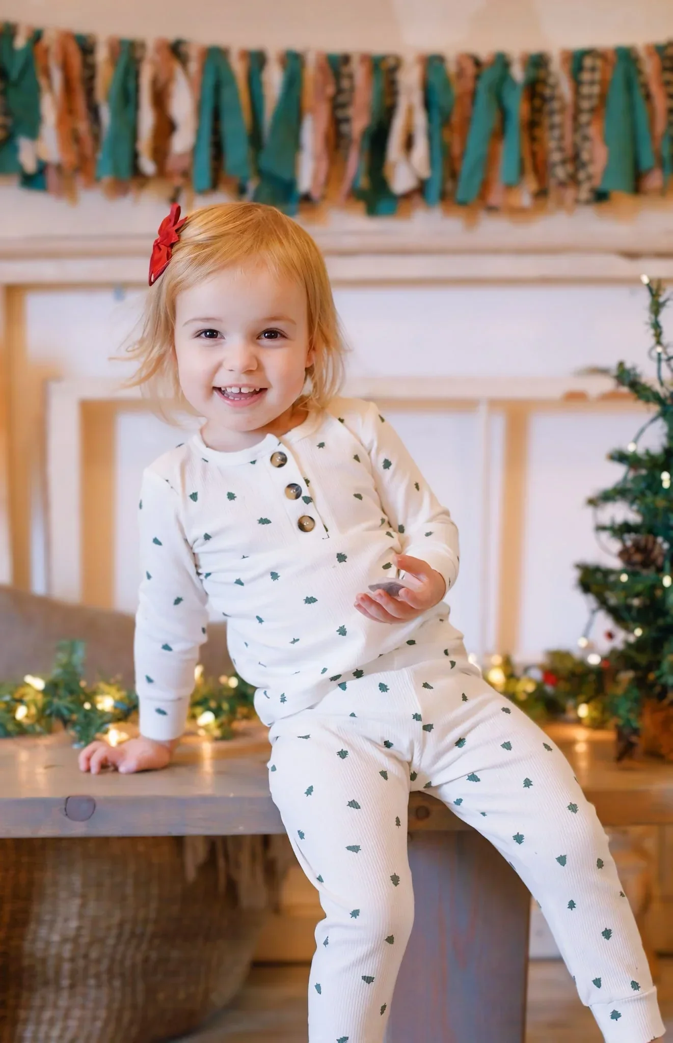 Tiny Trees Ribbed Bamboo 2pc Henley Pajamas - Image 3