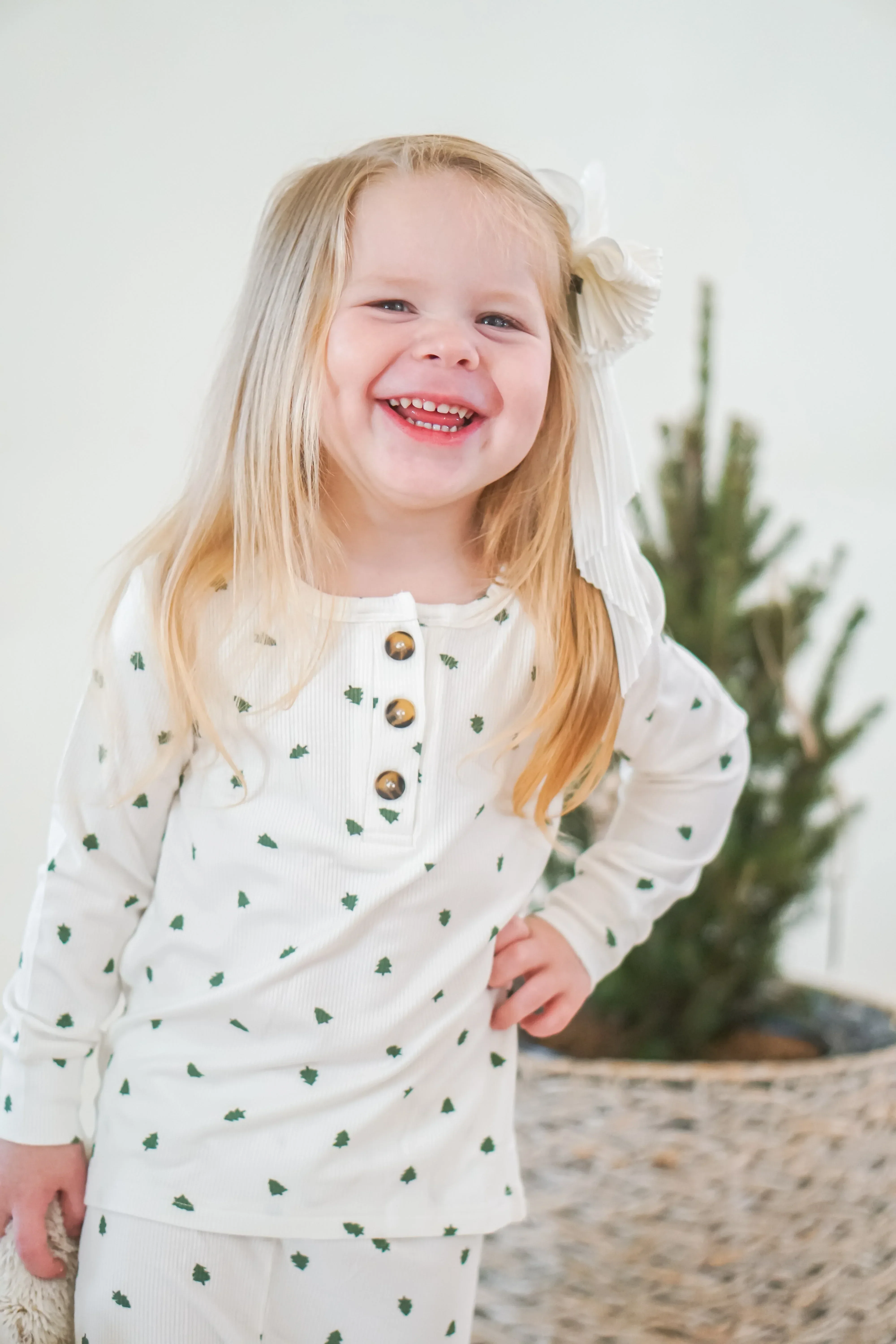 Tiny Trees Ribbed Bamboo 2pc Henley Pajamas - Image 8