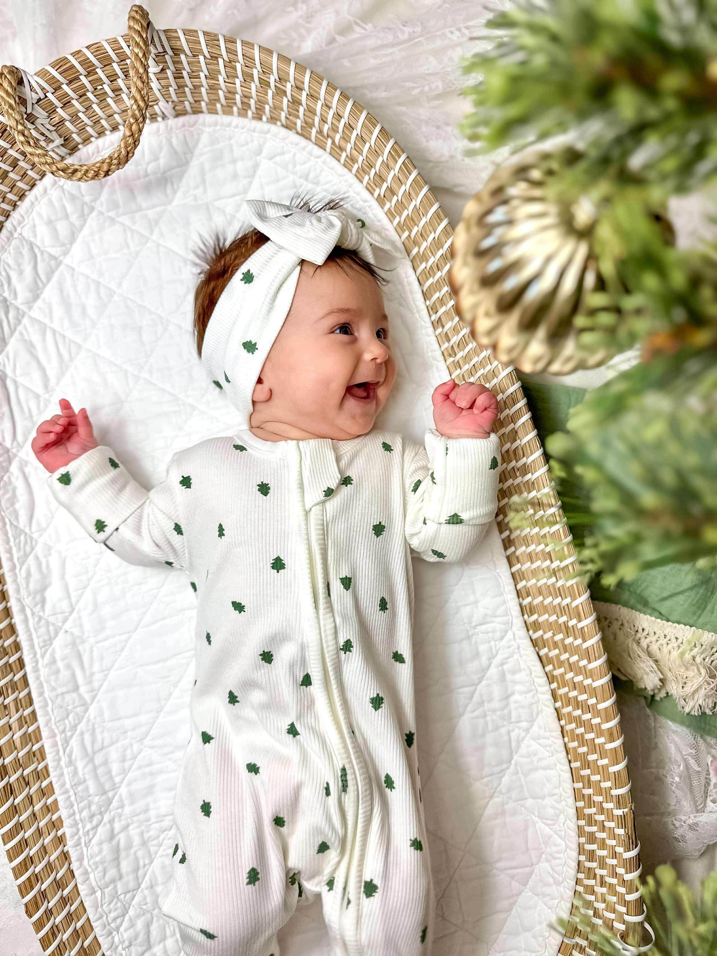 Tiny Trees Ribbed Bamboo Zippy Pajamas - Image 3