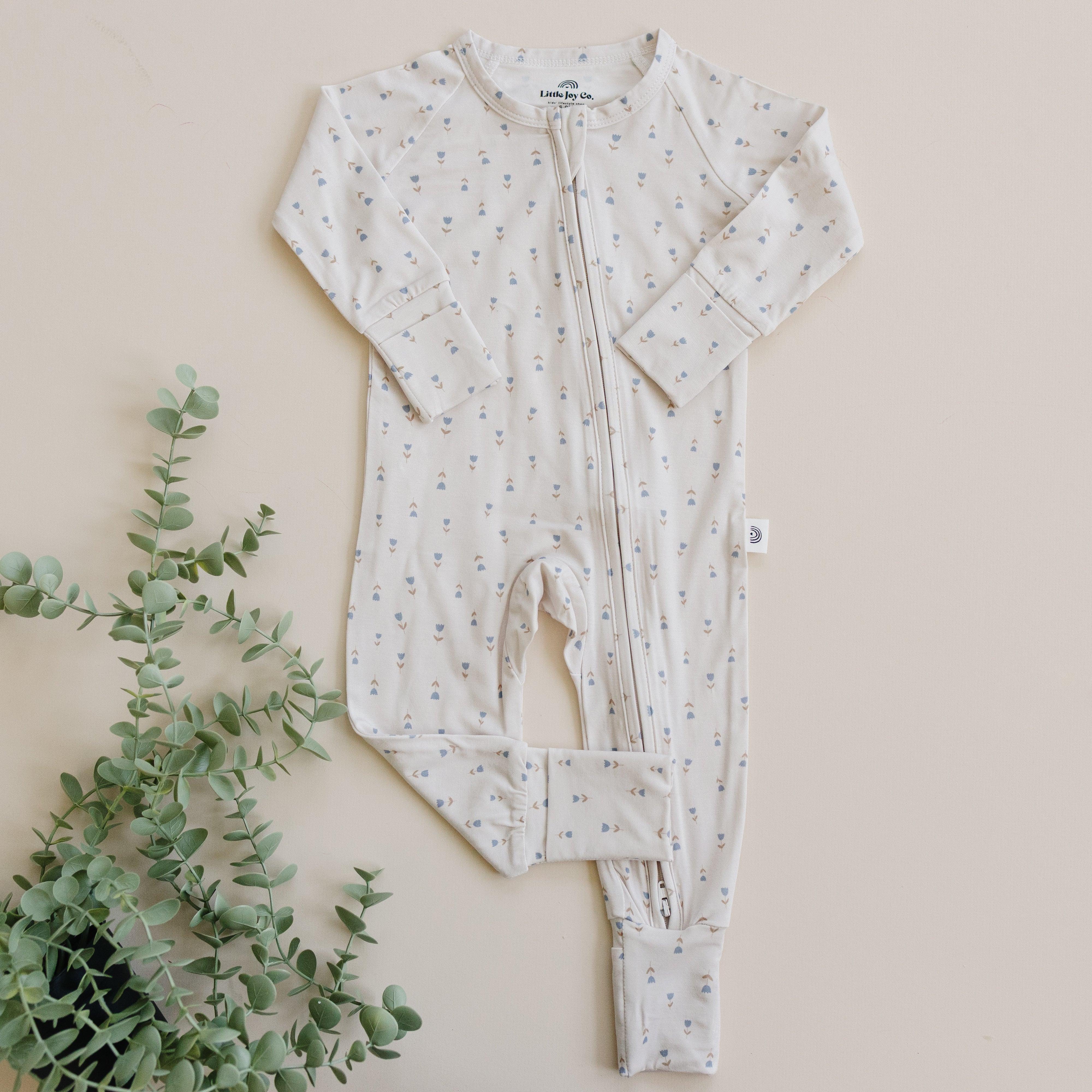 Tiny Tulips Bamboo Zippy Pajamas - Image 3