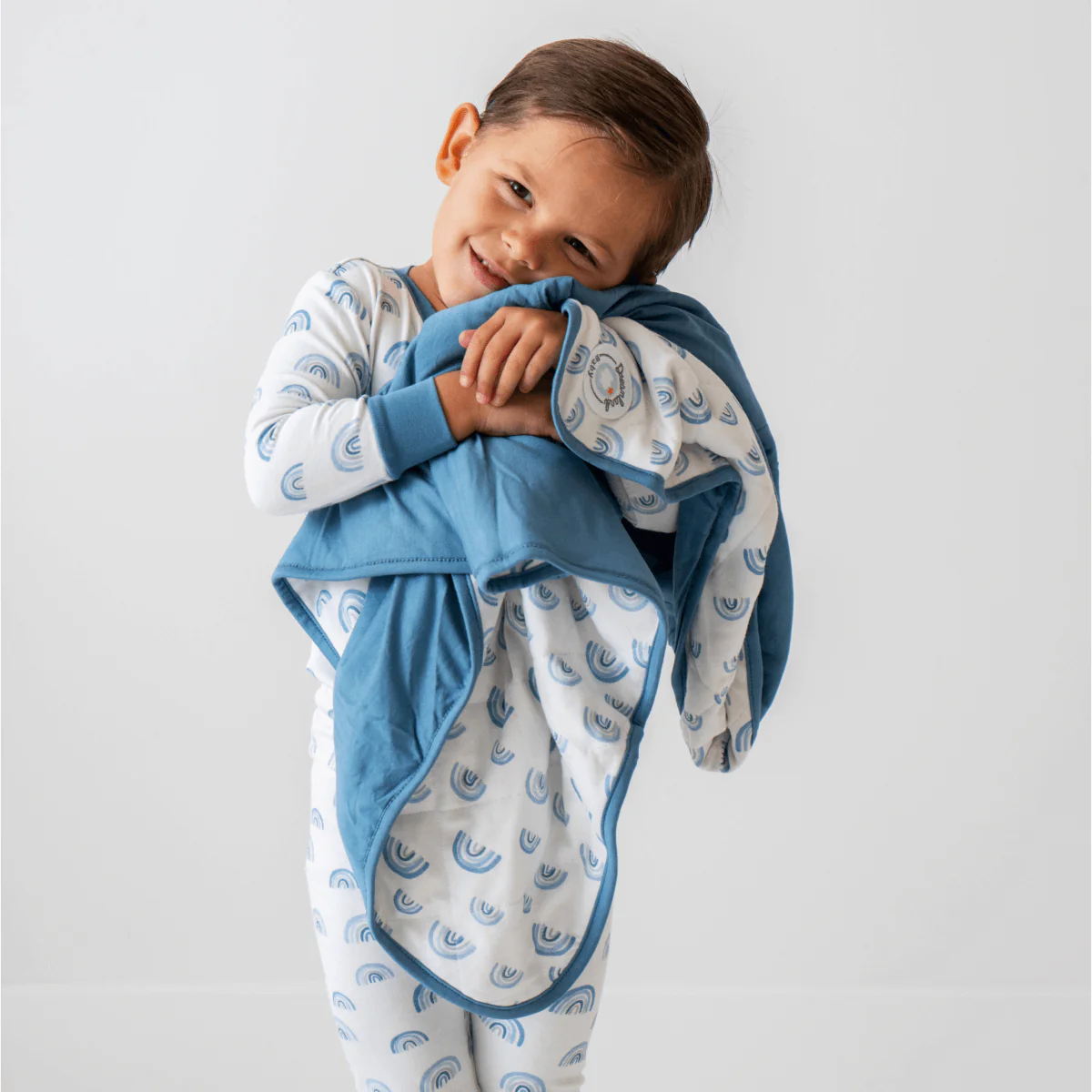 Toddler/Kids Bamboo Pajamas - Blue Rainbow - Image 2