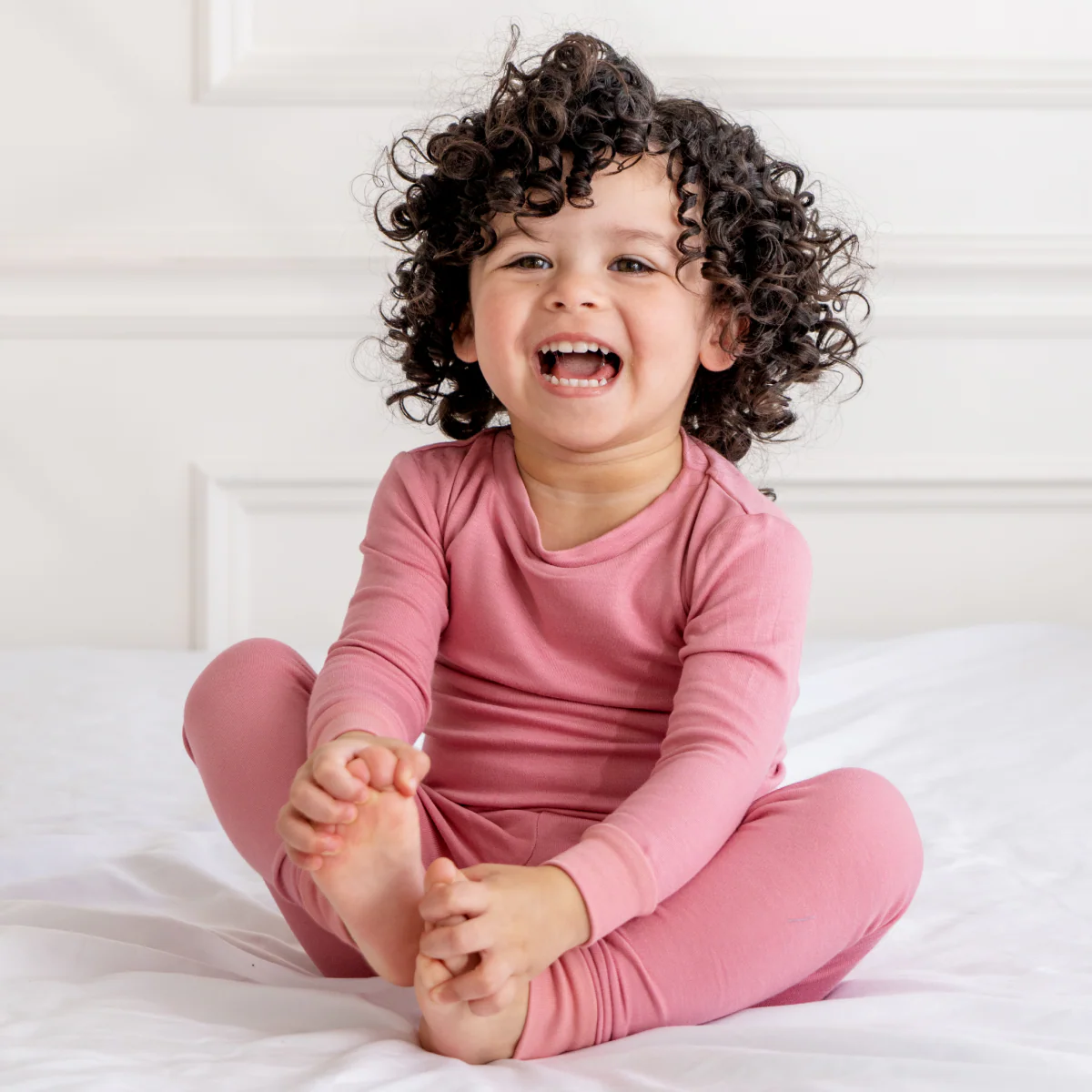 Toddler/Kids Bamboo Pajamas - Dusty Rose - Image 2