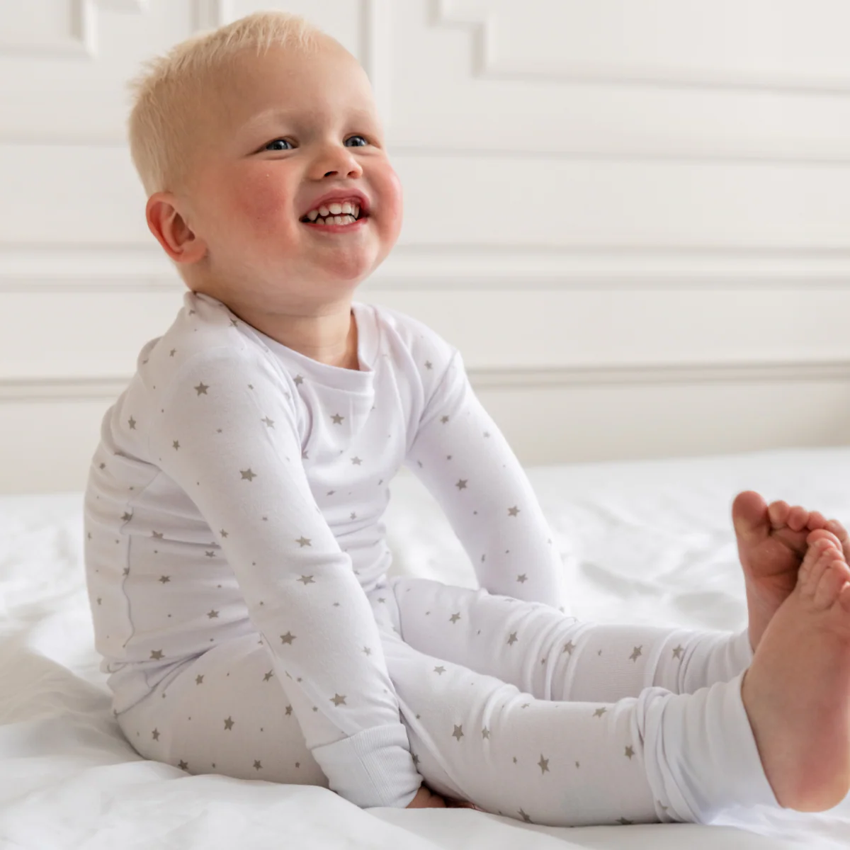 Toddler/Kids Bamboo Pajamas - Grey Star - Image 2