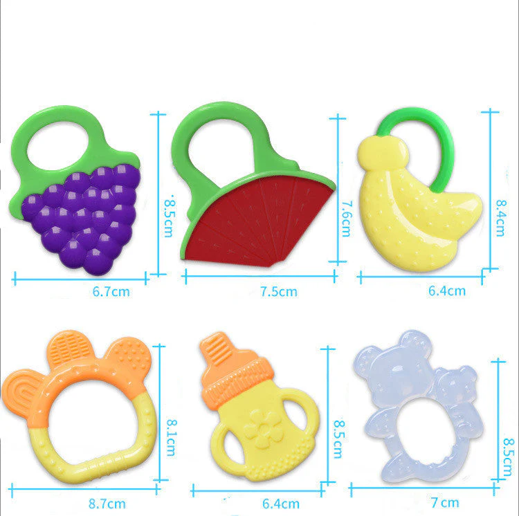 Toddlers Infants Baby Teething Toy Soft Silicone Fruit Teether Holder - Image 2