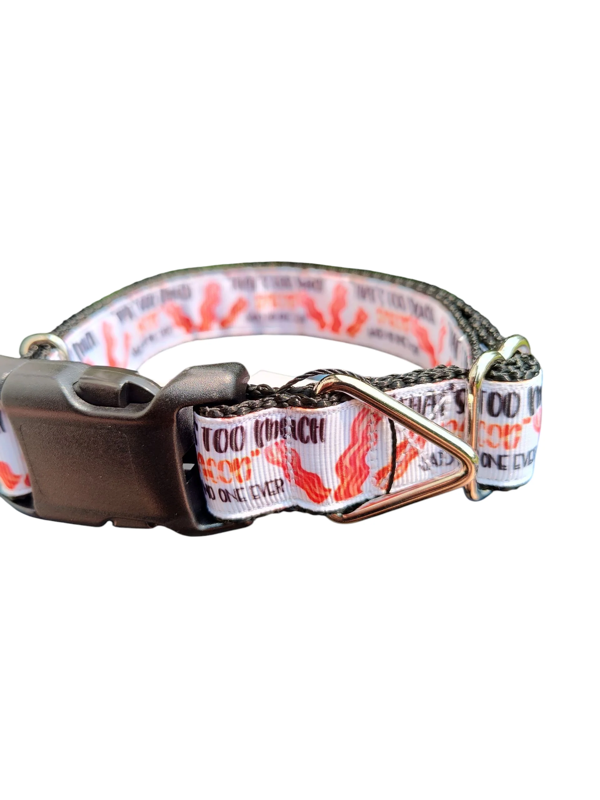 Too Much Bacon Nylon Dog Collar - Image 2