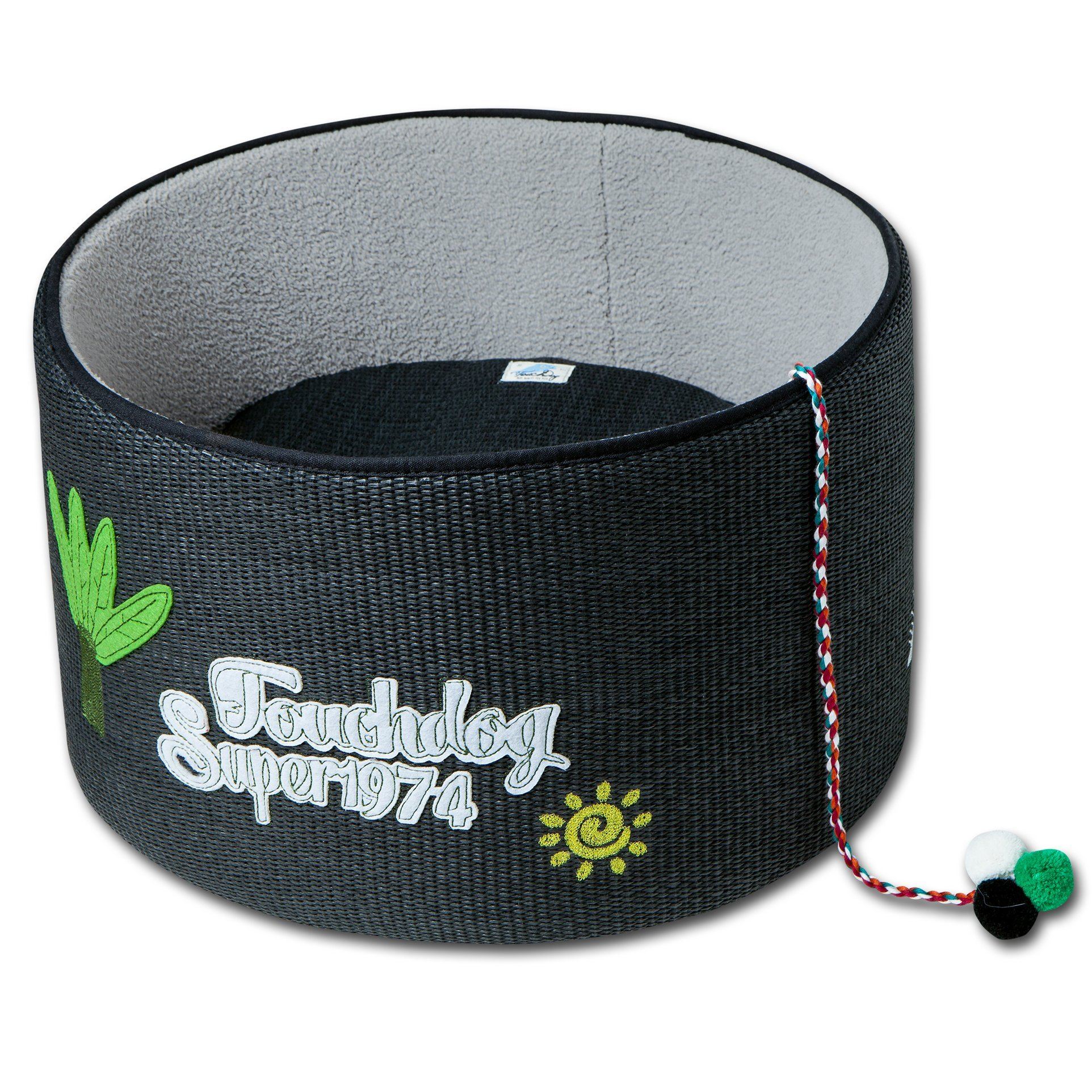 Touchcat 'Claw-ver Nest' Rounded Scratching Cat Bed w/ Teaser Toy - Image 6