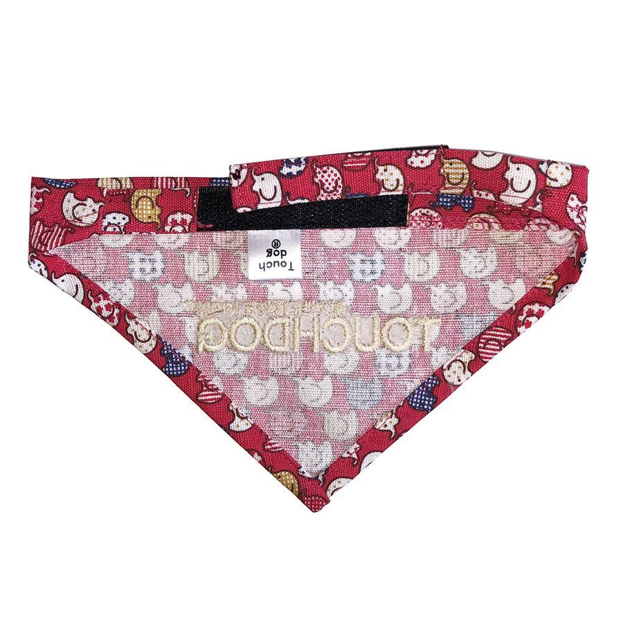 Touchdog Designer Hook-and-Loop Pet Bandana - Red - Image 2
