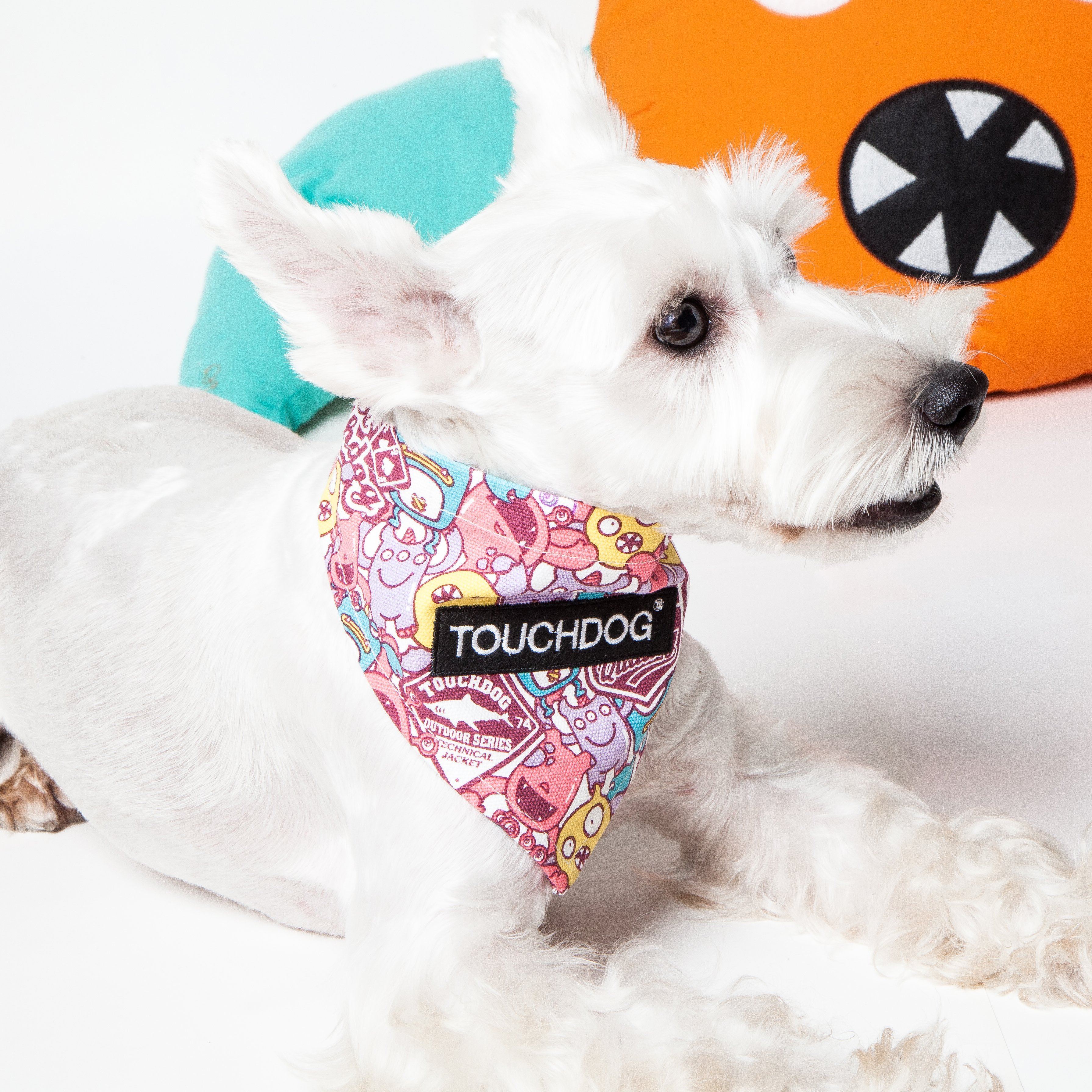 Touchdog Elephant Patterned Hook-and-Loop Fashion Dog Bandana - Image 5