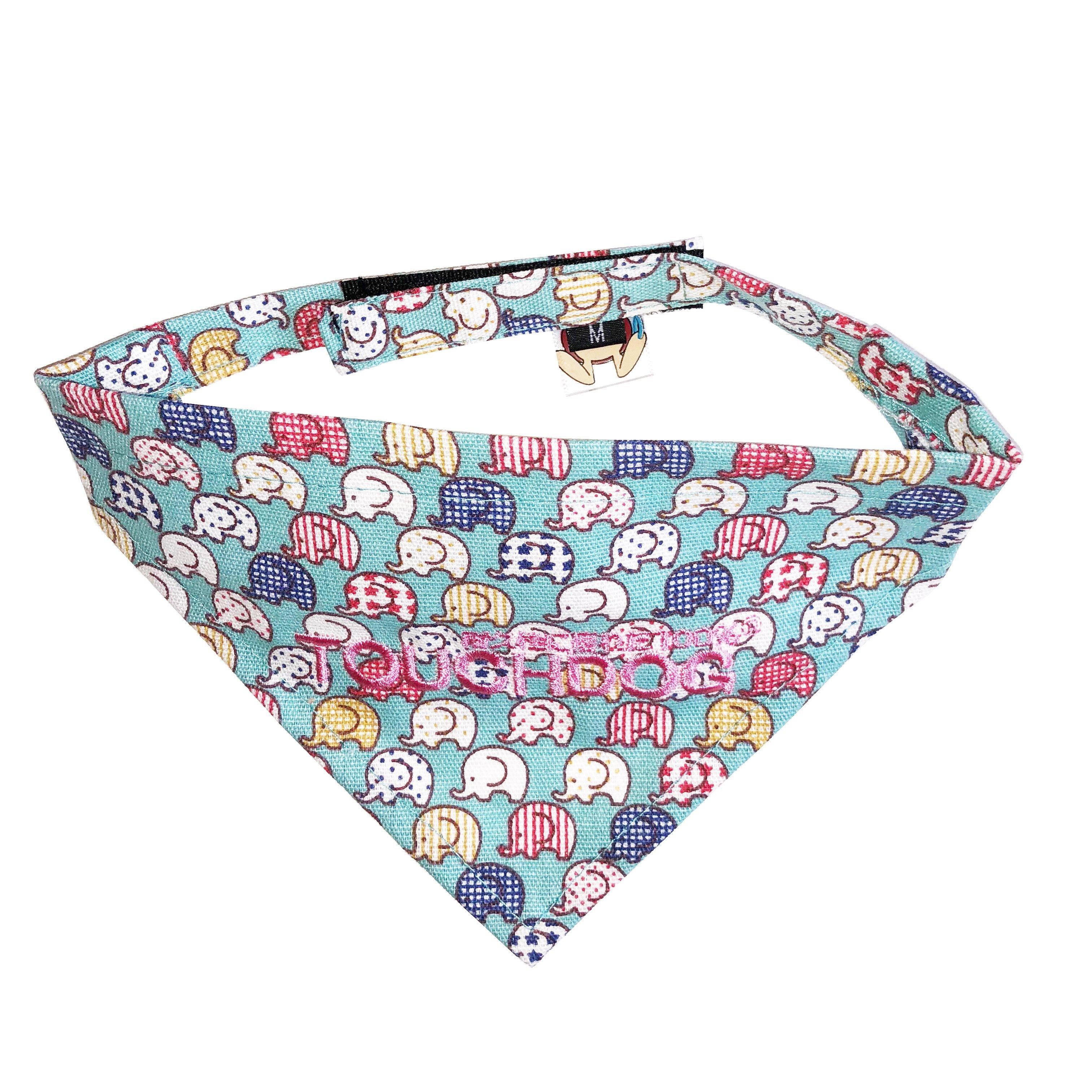 Touchdog Elephant Patterned Hook-and-Loop Fashion Dog Bandana - Image 9