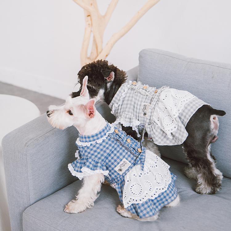 Touchdog 'I love Poochi' Classical Plaid Fashion Designer Dog Dress - Image 4