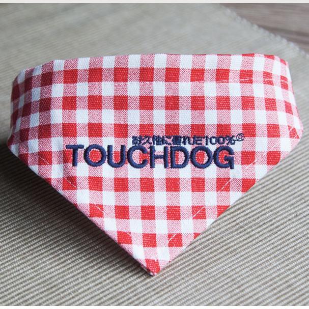 Touchdog Plaid Patterned Hook-and-Loop Fashion Dog Bandana - Image 3