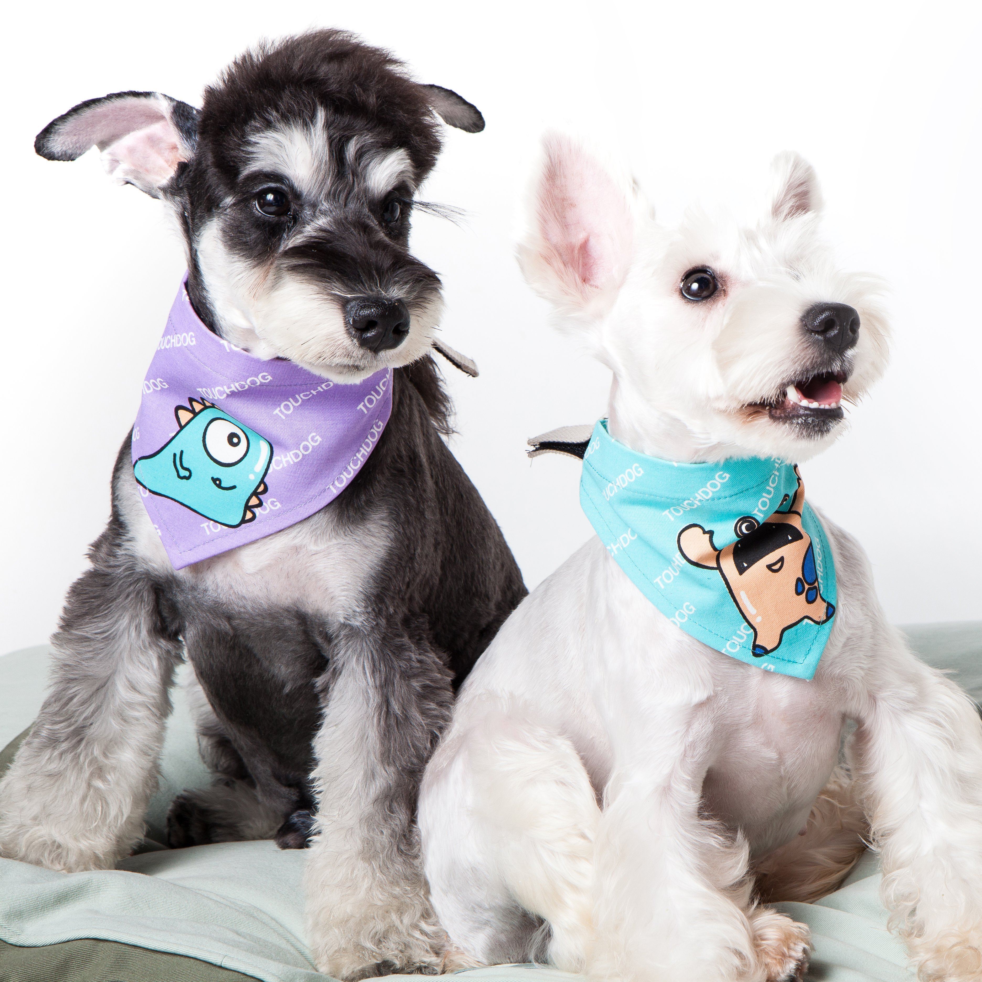 Touchdog Plaid Patterned Hook-and-Loop Fashion Dog Bandana - Image 4