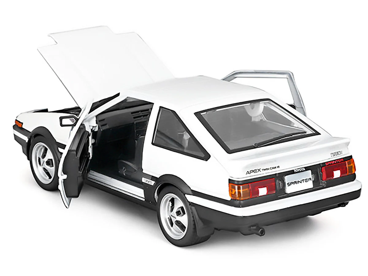 Toyota Sprinter Trueno AE86 RHD (Right Hand Drive) White with Black Stripes "Special Edition" Series 1/24 Diecast Model Car by Maisto - Image 2