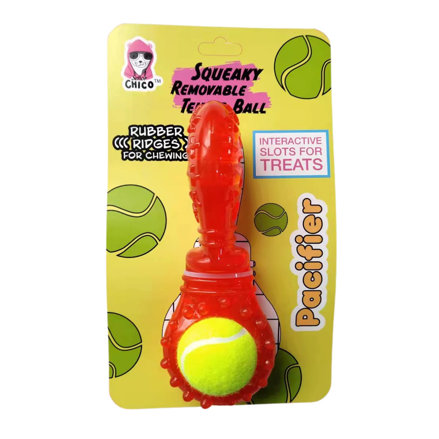TPR Interactive Dog Chew Toy with Detachable Squeaker & Treat Fill - Image 2