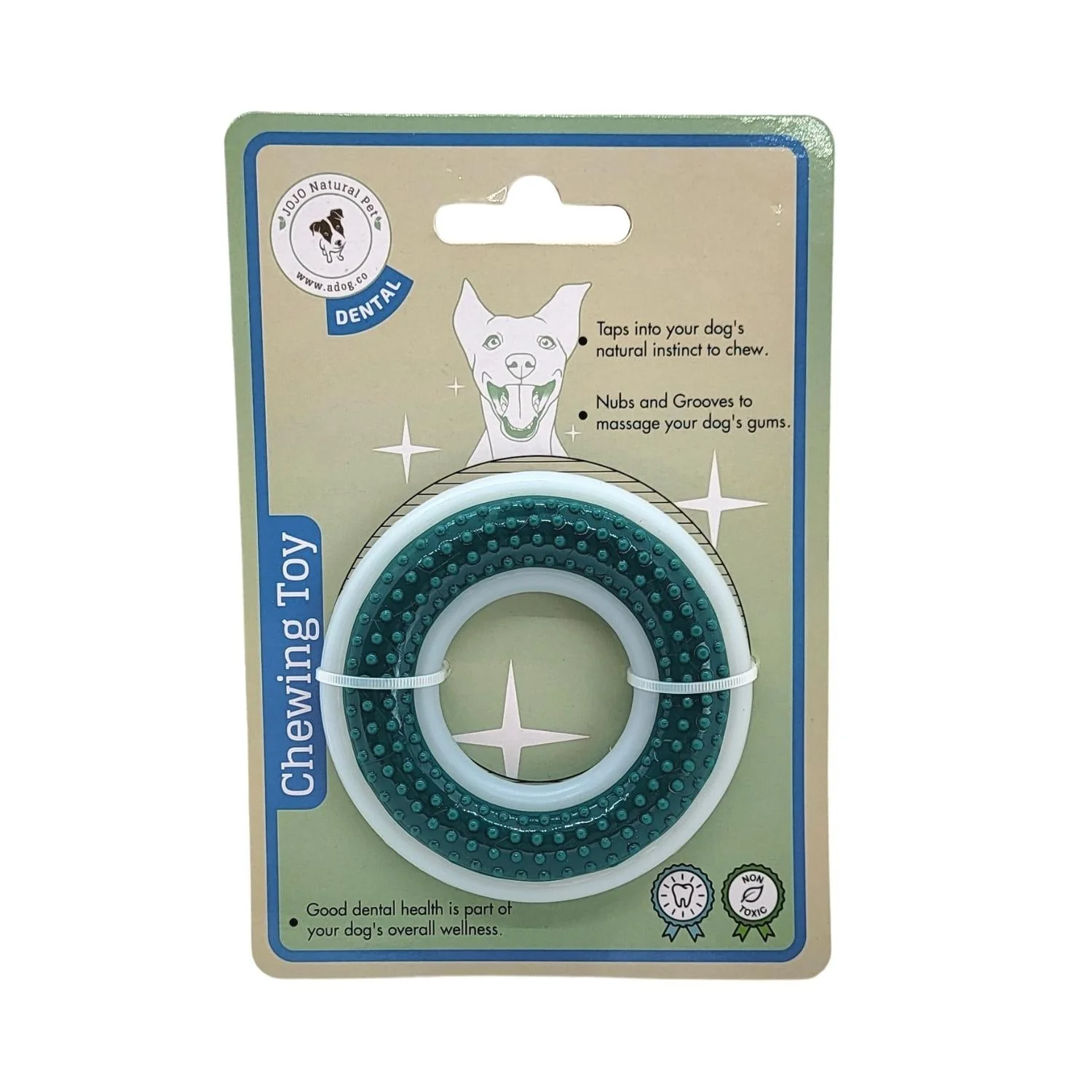 TPR & Nylon Dental Chew Ring Toy for Dogs - Ideal for Aggressive Chewers – (4" Diameter) - Image 2