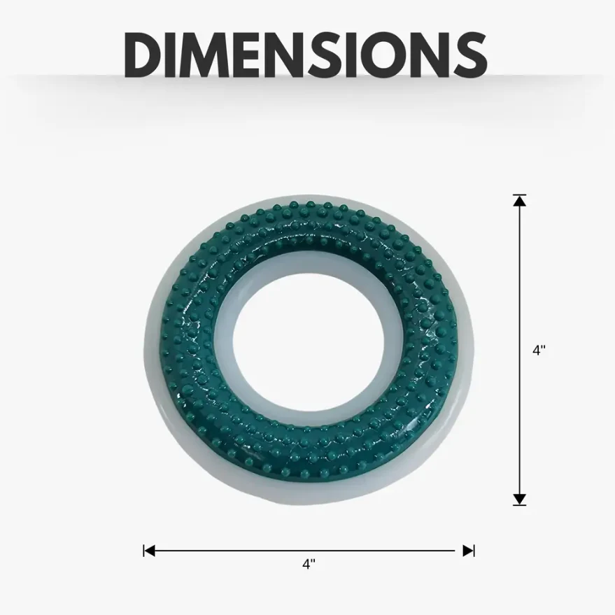 TPR & Nylon Dental Chew Ring Toy for Dogs - Ideal for Aggressive Chewers – (4" Diameter) - Image 5