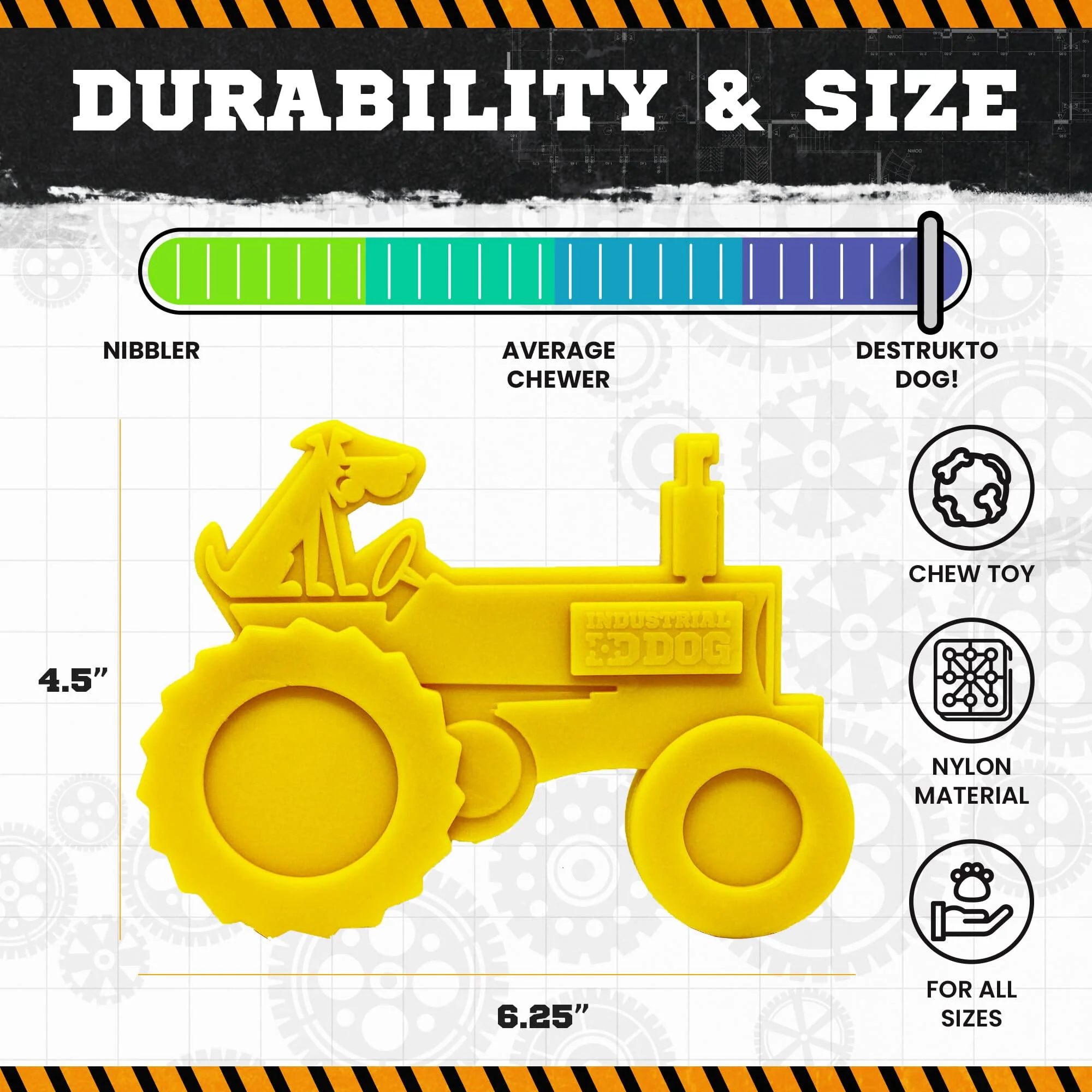 Tractor Nylon Dog Toy for Aggressive Chewers | USA Made | SodaPup - Image 6