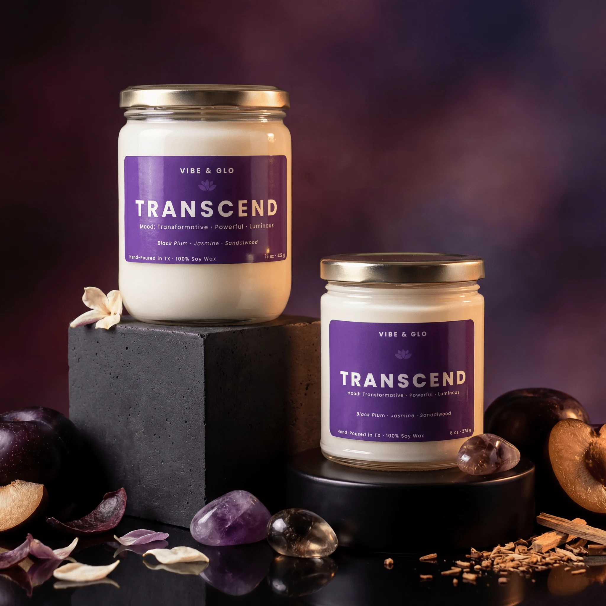 Transcend - Jasmine & Sandalwood Soy Candle - Image 2