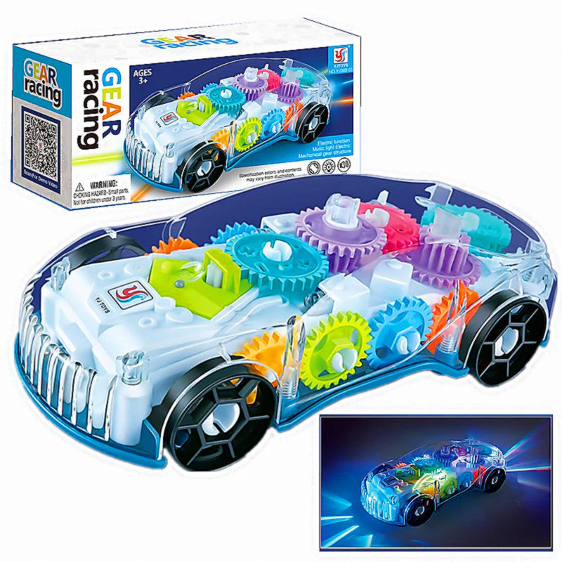 Transparent Gear Concept Light Music Electric Toy Car Model - Image 11