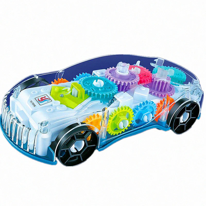 Transparent Gear Concept Light Music Electric Toy Car Model - Image 4