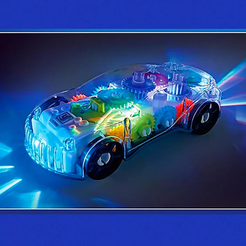 Transparent Gear Concept Light Music Electric Toy Car Model - Image 9