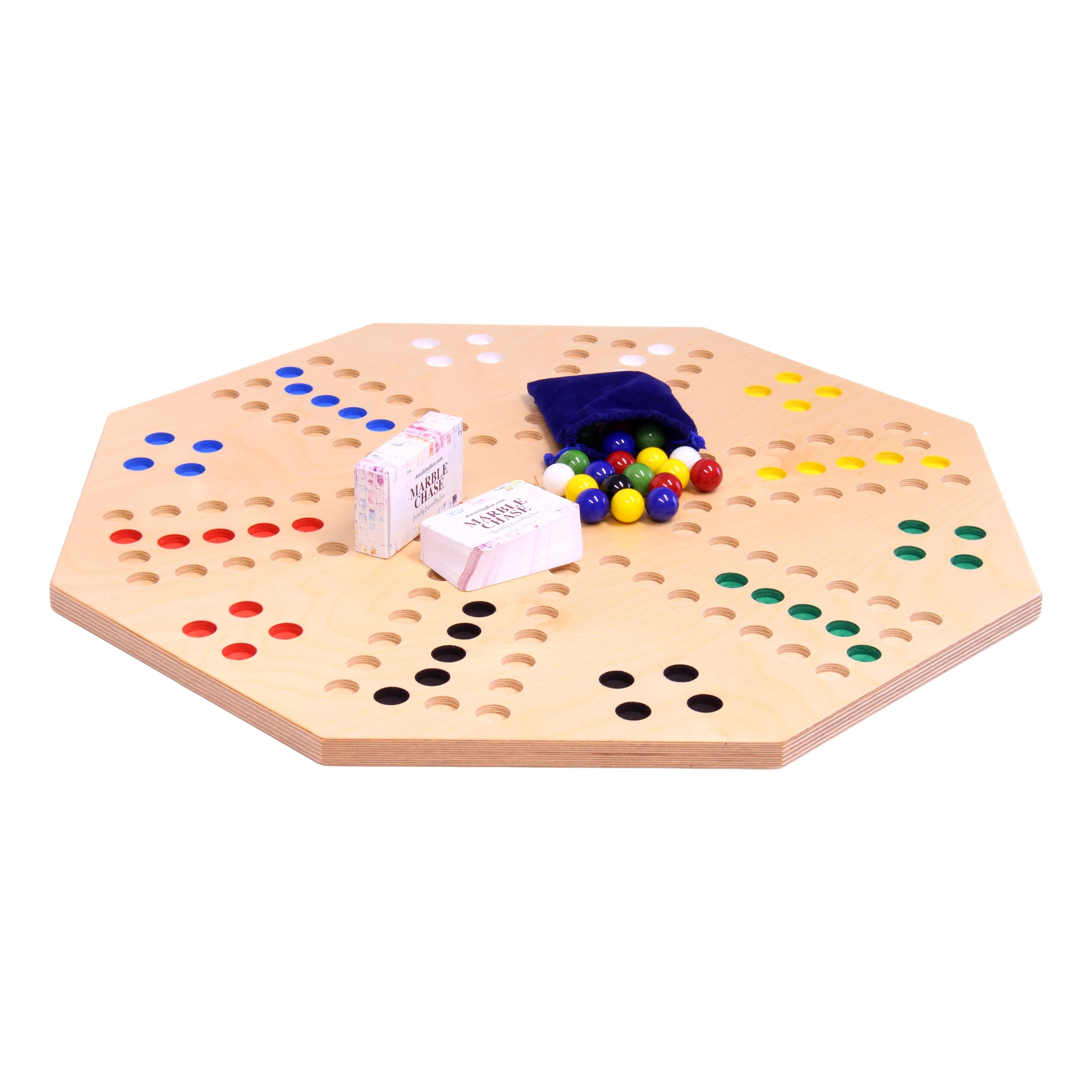 Travel Marble Chase Board Game Set, Double-Sided 23" Wide Board - Image 3