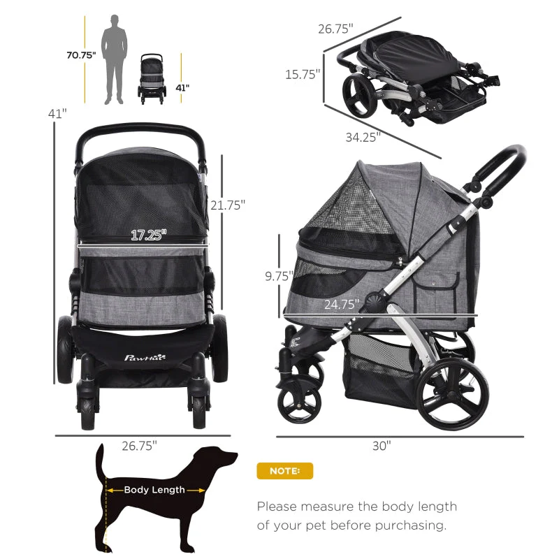 Travel Pet Stroller with Adjustable Handlebar - Image 3